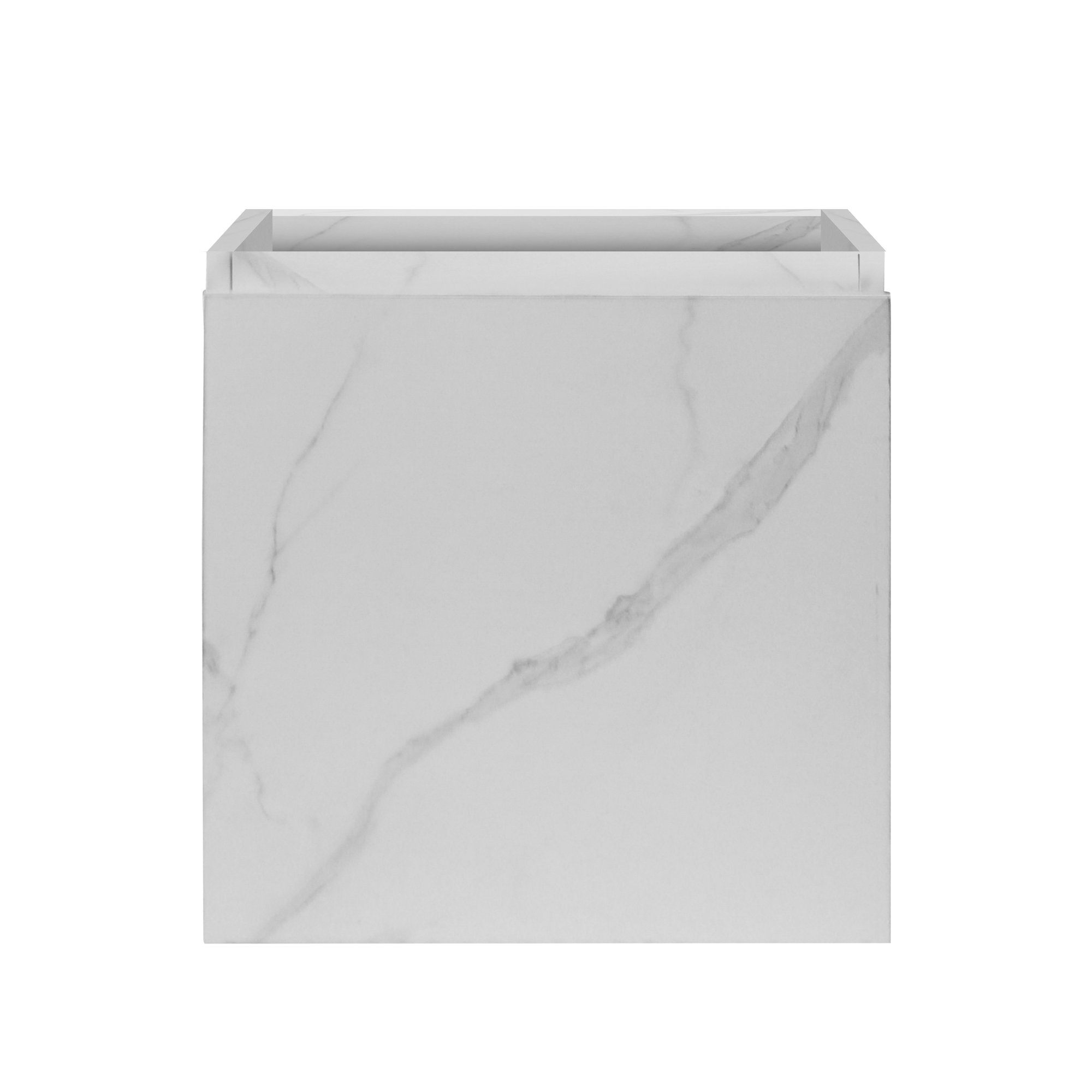 ALONI MKADO TOILETMEUBELONDERKAST - 1 DEUR - RECHTS - GREEPLOOS - SOFT CLOSE - 40X50X22,3 CM - WIT MARMER