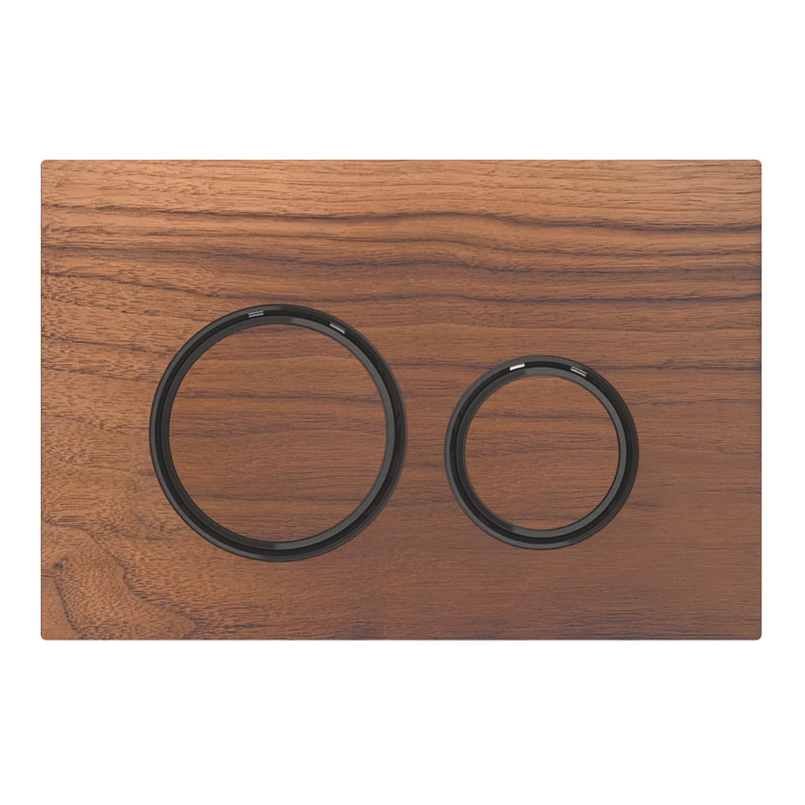 GEBERIT SIGMA50 BEDIENINGSPLAAT,2-TOETS,ROUND,ZWARTCHR./AMERIK.NOTEN