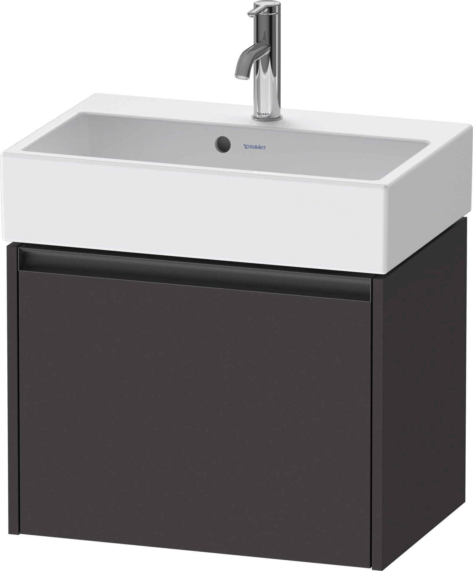 Duravit Ketho.2 Wastafelonderbouw hangend, compact, Grafiet Supermat, rechthoekig, aantal grote lades: 1 – K25073080800000