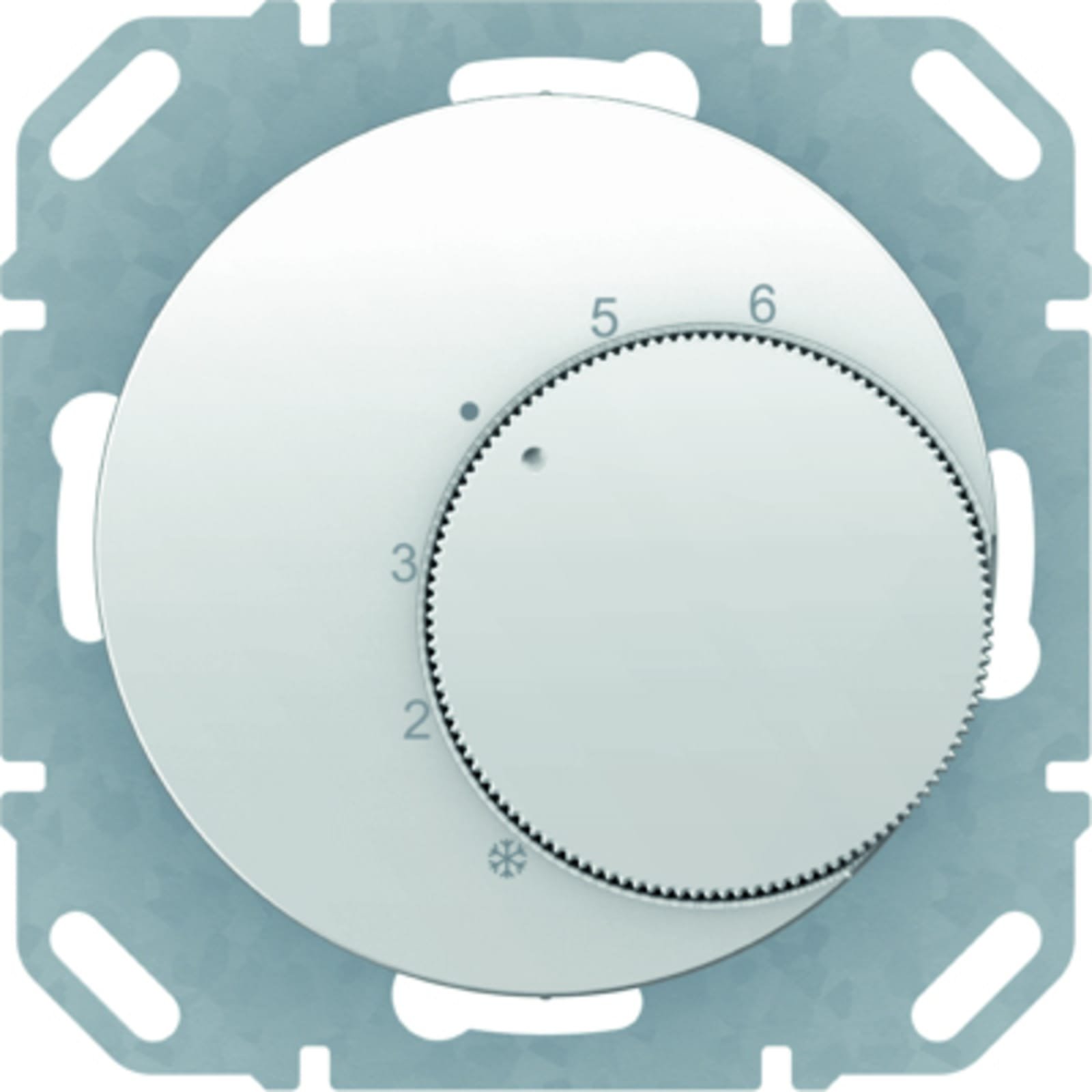 20262089 thermostaat met wisselcontact en centraalstuk, met opdruk, R1/R3 glanzend polarwit