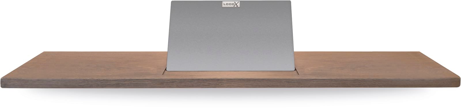 LoooX Wooden bad plank 88 cm, massief eiken 'old grey', geborsteld RVS