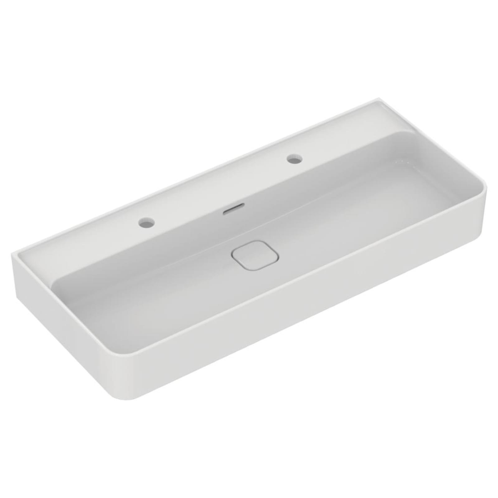 Ideal Standard Strada II wastafel 100x43cm met 2 kraangaten met overloop geslepen wit
