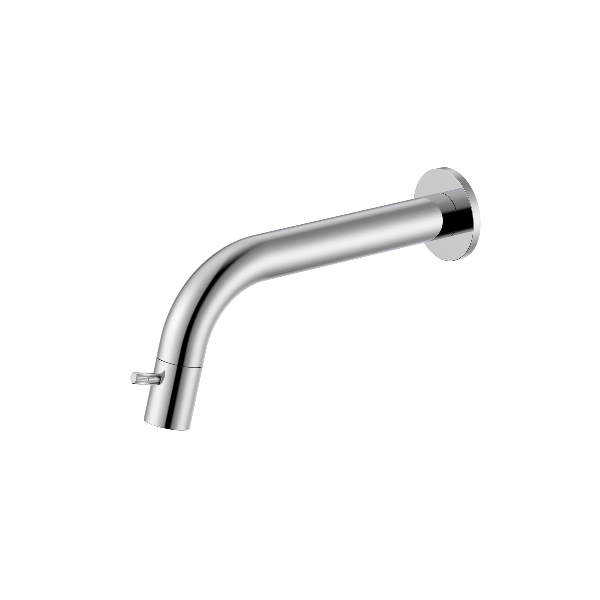 STRIA KOUDWATERKRAAN - WANDMONTAGE - INKORTBAAR - KNOP MET VERFIJNDE RIBBELSTRUCTUUR - ZONDER AFVOERPLUG - CHROOM