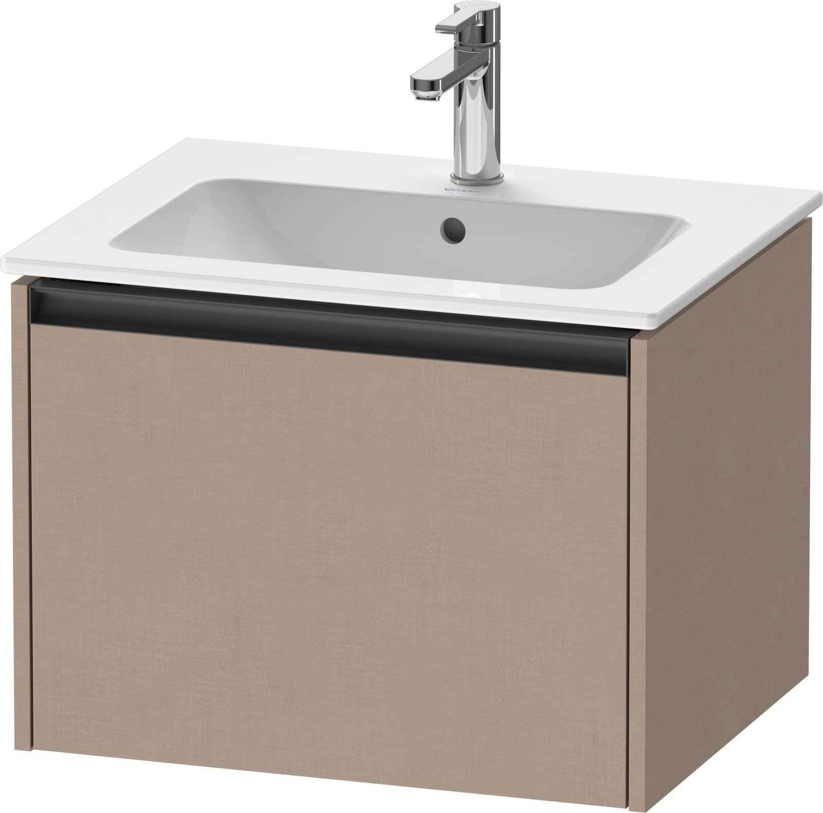 Duravit Ketho.2 Wastafelonderbouw hangend, Linnen Mat, rechthoekig, aantal grote lades: 1 – K25062075750000