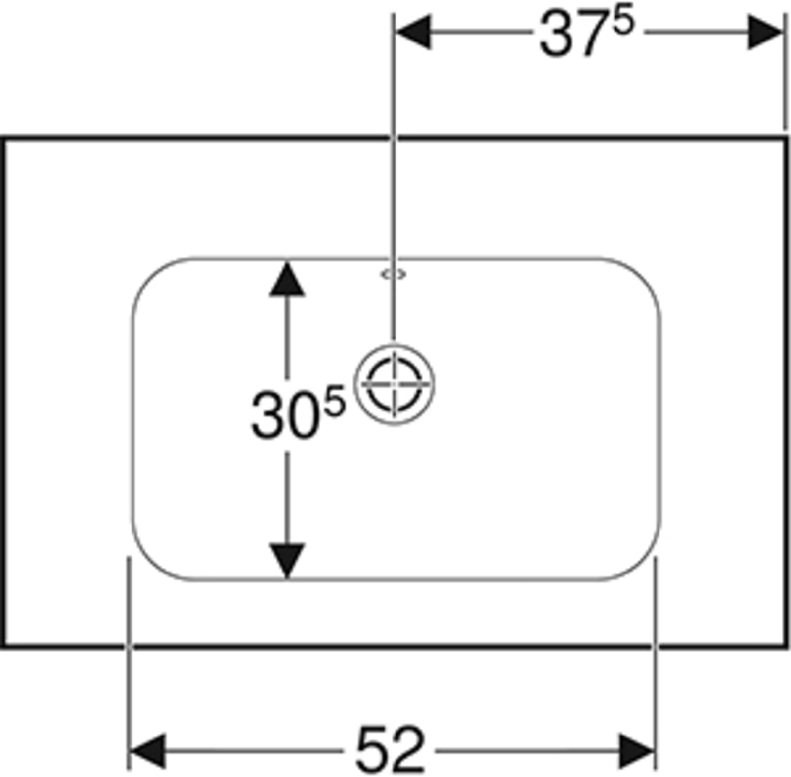 Geberit iCon Light wastafel 75x48cm zonder kraangat met overloop, met afleg, KeraTect/wit