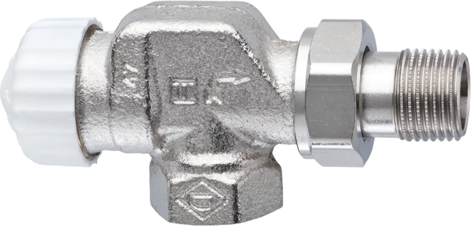 Heimeier V-Exact II voorinstelbare thermostatische radiatorkraan 1/2" Haaks Verkeerd. T.b.v. M30 kop