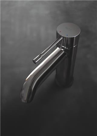 Grohe Essence New, Wastafelmengkraan, S-size, trekwaste, eengreeps, 1-gats, 174mm hoogte, 116mm uitloop, vast, hard graphite thumbnail 2