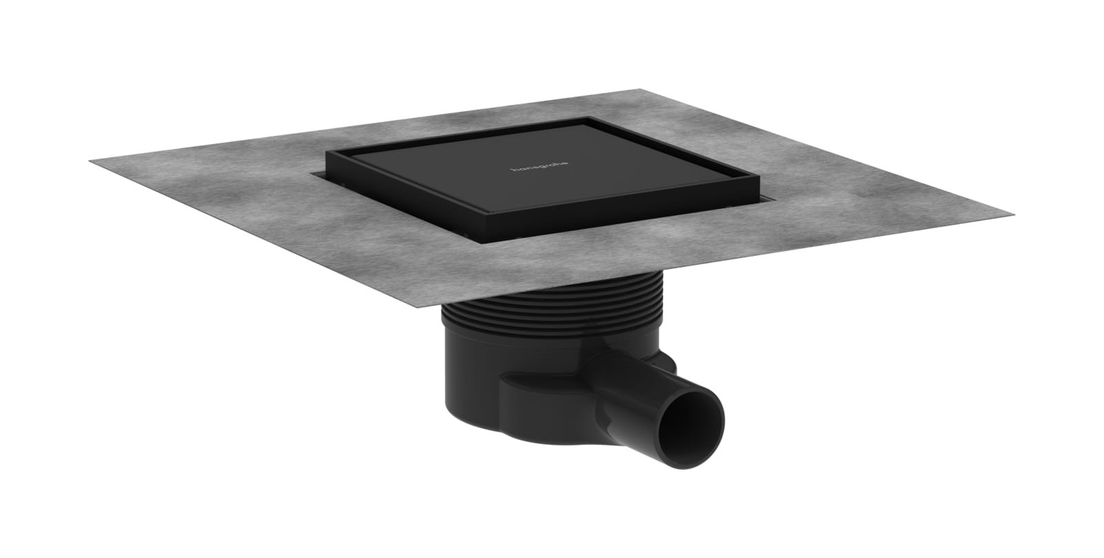 Hansgrohe RainDrain Brilliance compl.set puntafvoer 150/150 achterz betegelbaar mat zwart