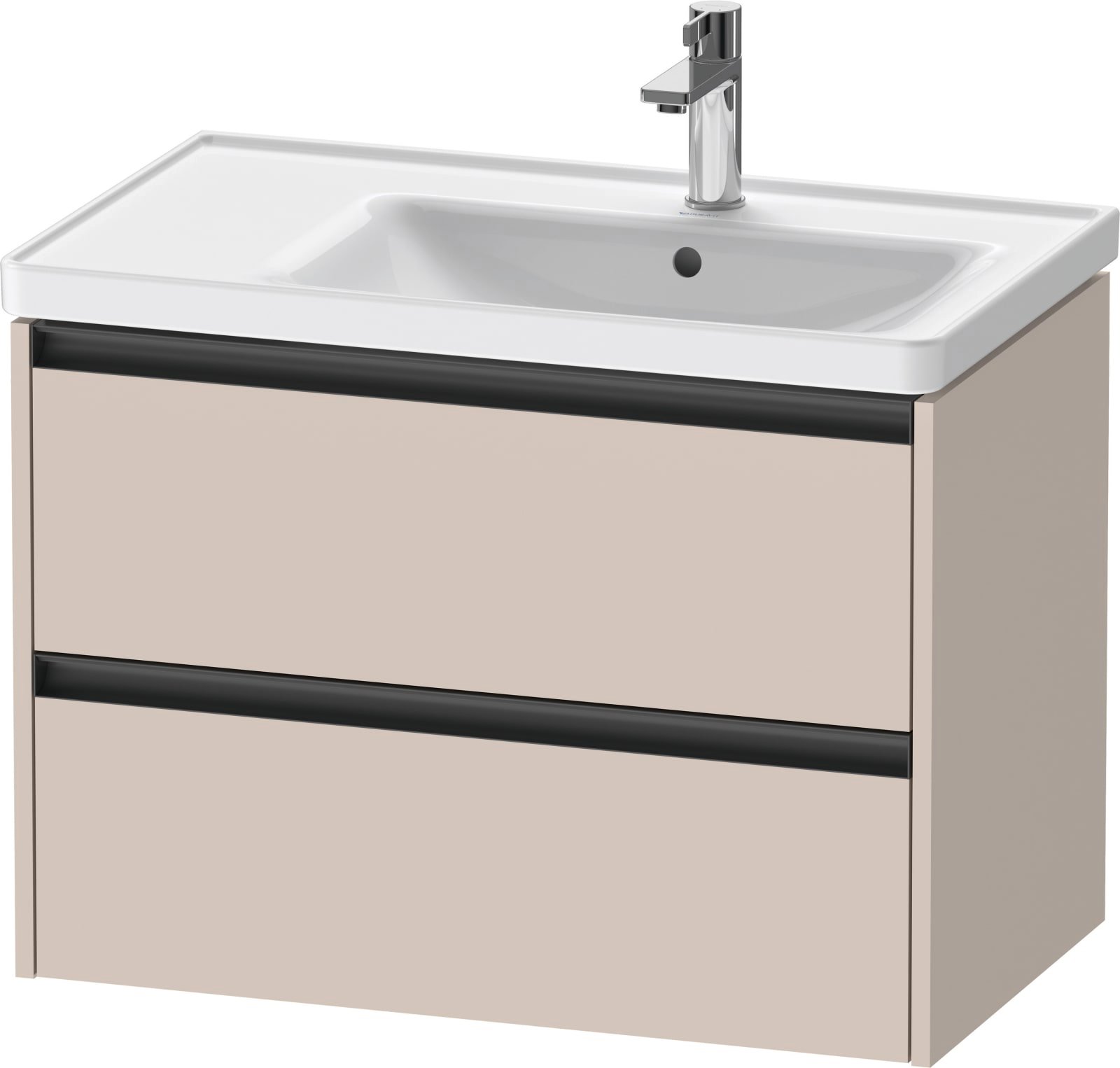 Duravit Ketho.2 Wastafelonderbouw hangend, Taupe Mat, rechthoekig, aantal kleine lades: 2 – K25286091910000