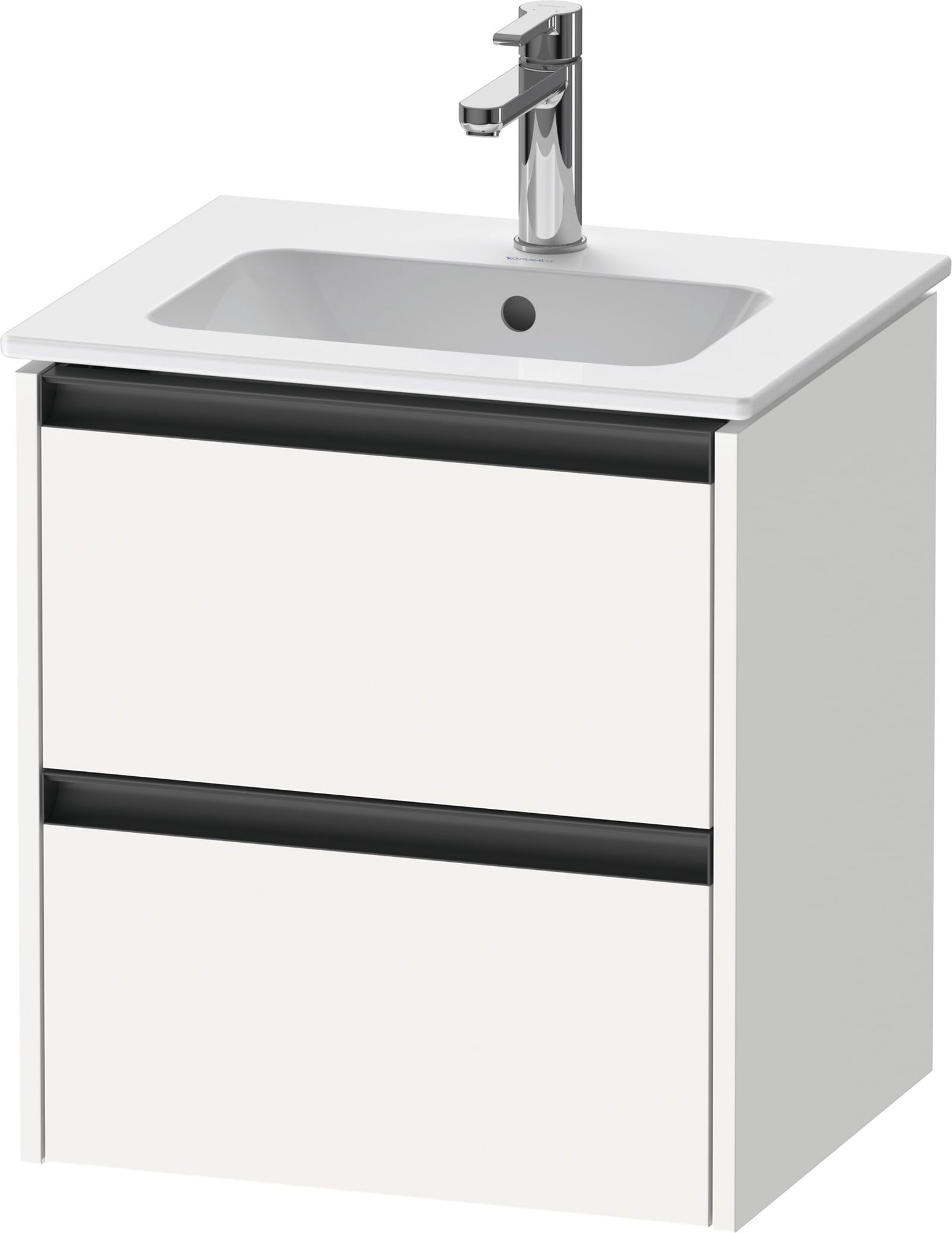 Duravit Ketho.2 Wastafelonderbouw hangend, Wit Mat, rechthoekig, aantal kleine lades: 2 – K25261018180000