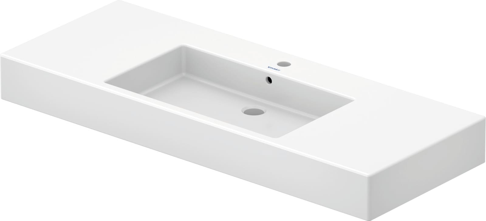 Duravit Vero Wastafel 1250 mm Wit Hoogglans, kraanvlak, aantal kraangaten per wasplaats: 1, overloop – 0329120000