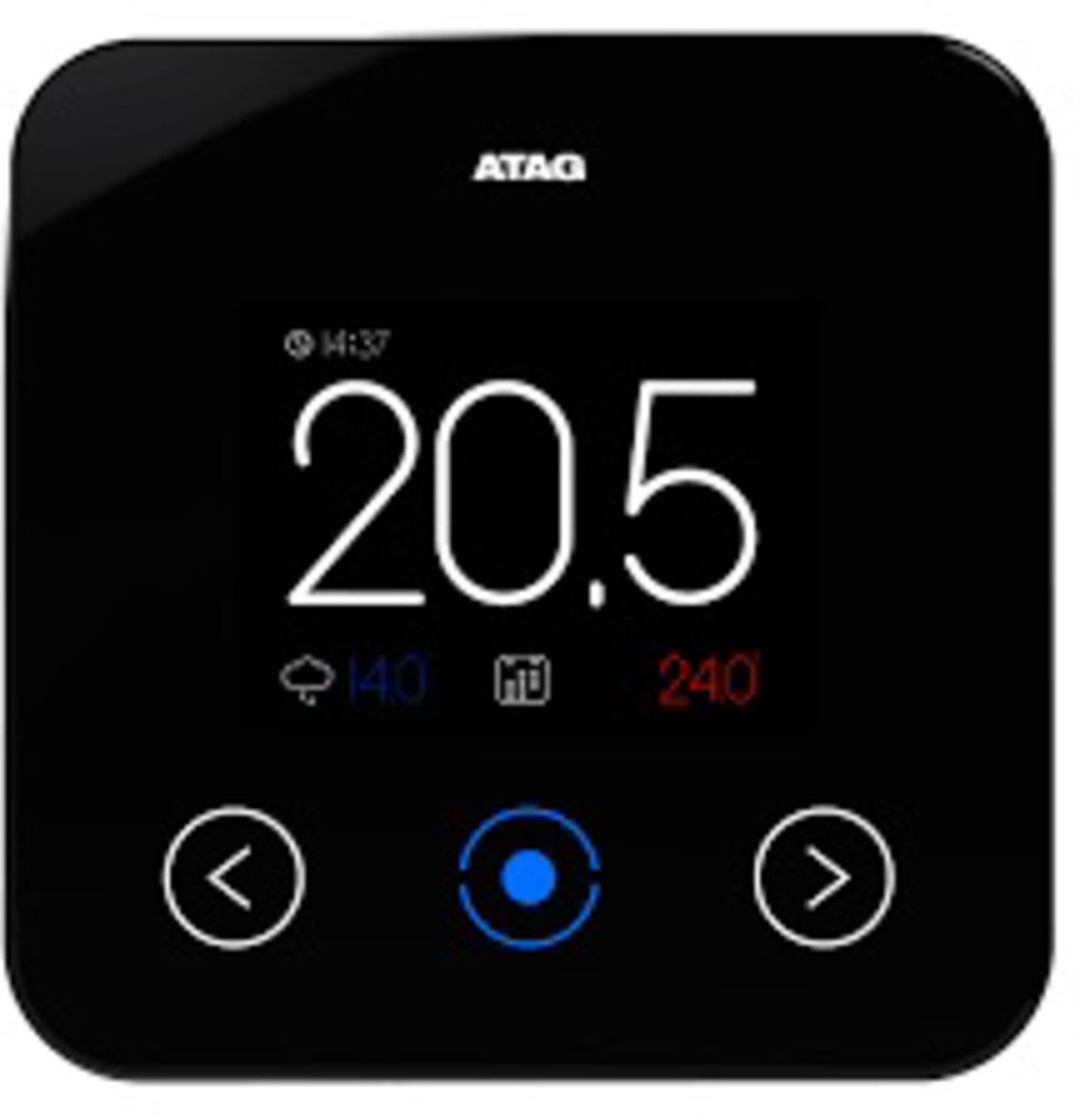 Atag One 2.0 klokthermostaat met touchscreen, optioneel bedienbaar met smartphone, tablet, laptop en PC d.m.v. Wi-Fi
