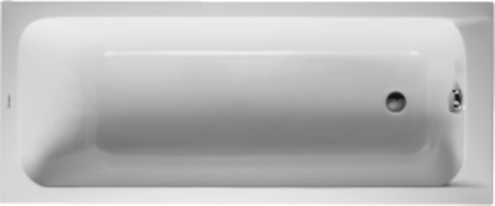 Duravit D-Code bad basismodel rechthoek 170x70, inbouwversie met één rugsteun, afvoer bij voeteneinde