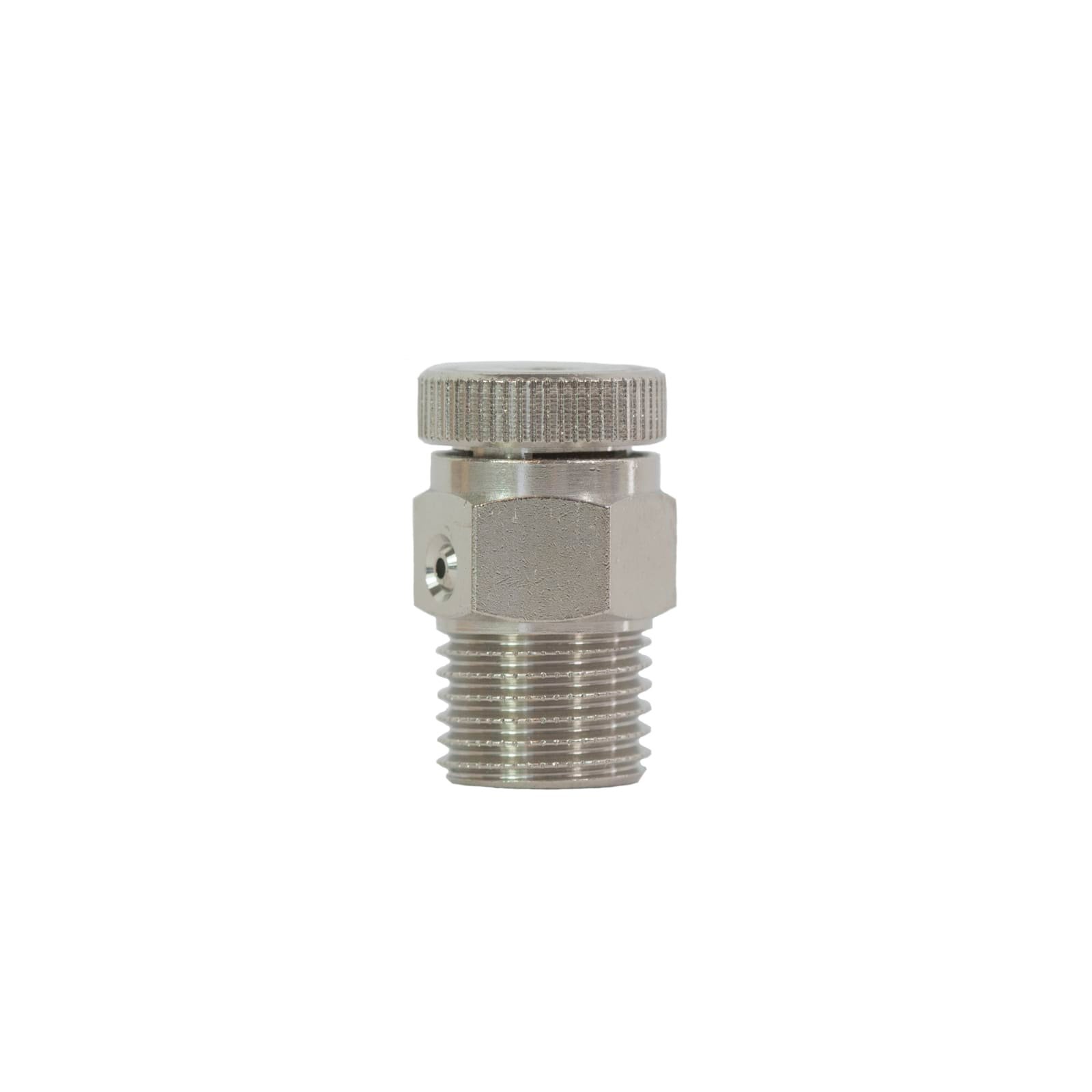 TacoNova TacoVent, ontluchtingsafsluiter, 1/4" (8) messing, vernikkeld, BSPP 13mm, uitloop 1mm, draaiknop
