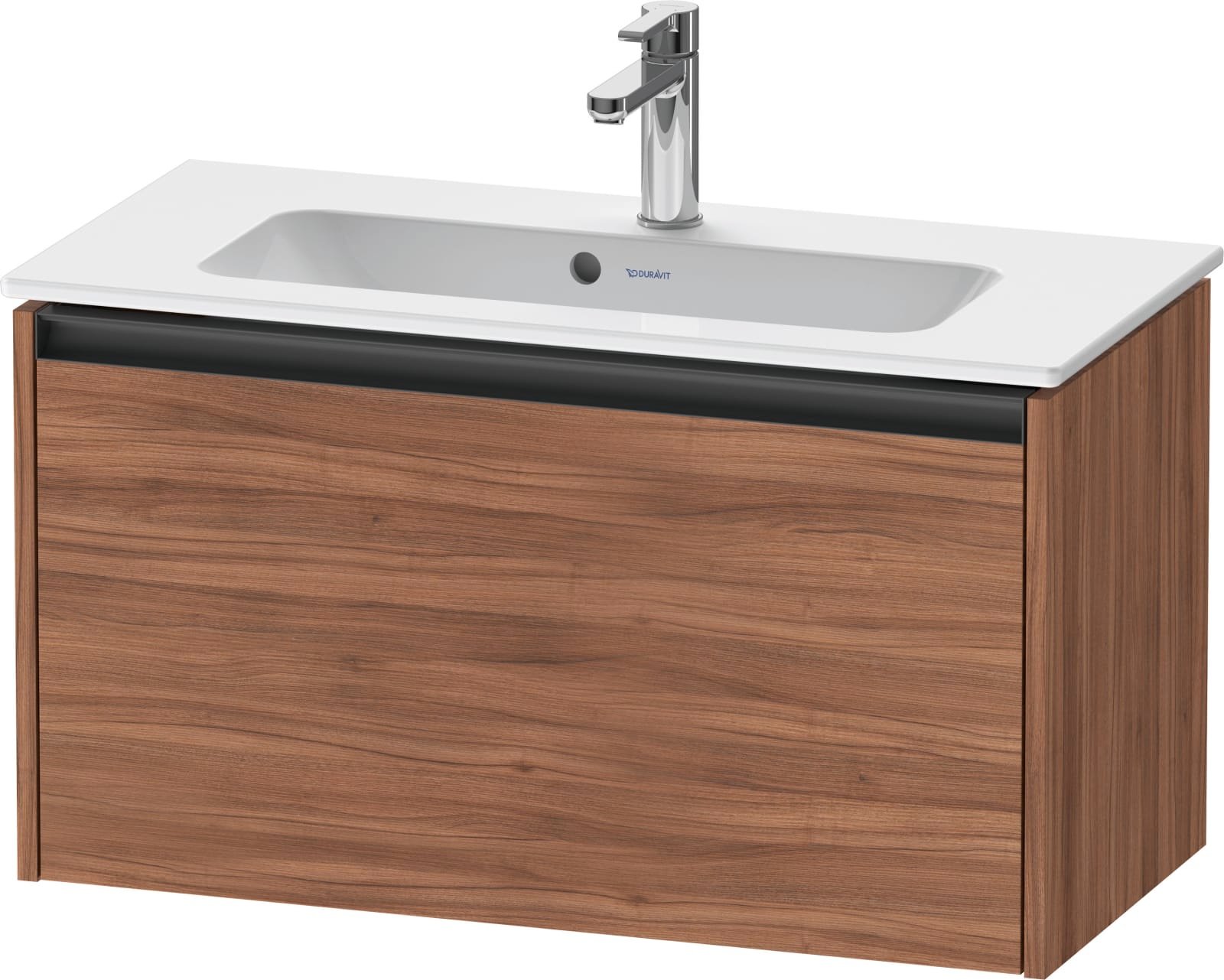 Duravit Ketho.2 Wastafelonderbouw hangend, compact, Noten Mat, rechthoekig, aantal grote lades: 1 – K25056079790000