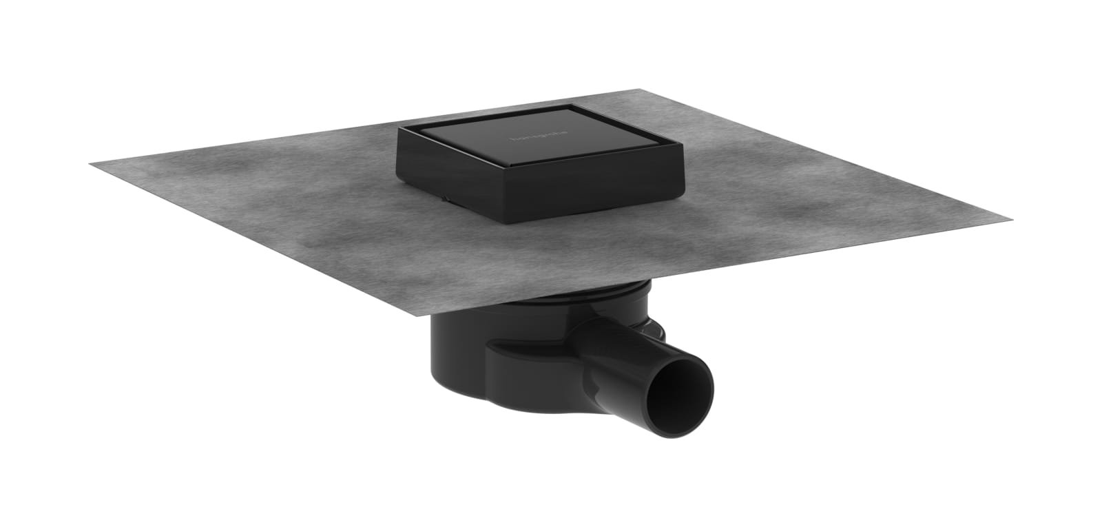 Hansgrohe RainDrain Point compl.set puntafvoer 100/100 achterzijde betegelbaar mat zwart