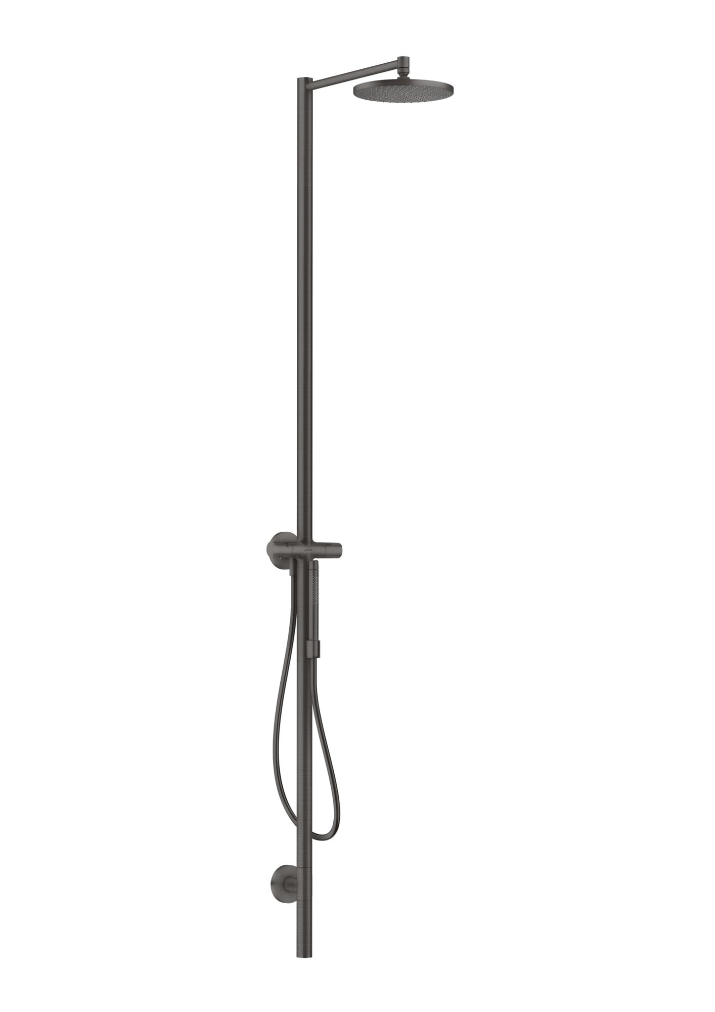 AX Starck Nature douchezuil therm hoofdd 240 1j Brushed Black Chrome