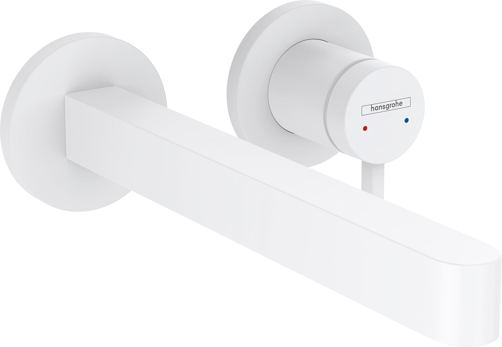 Hansgrohe Finoris tweegats wastafelmengkraan inbouw 225mm, plug, mat wit
