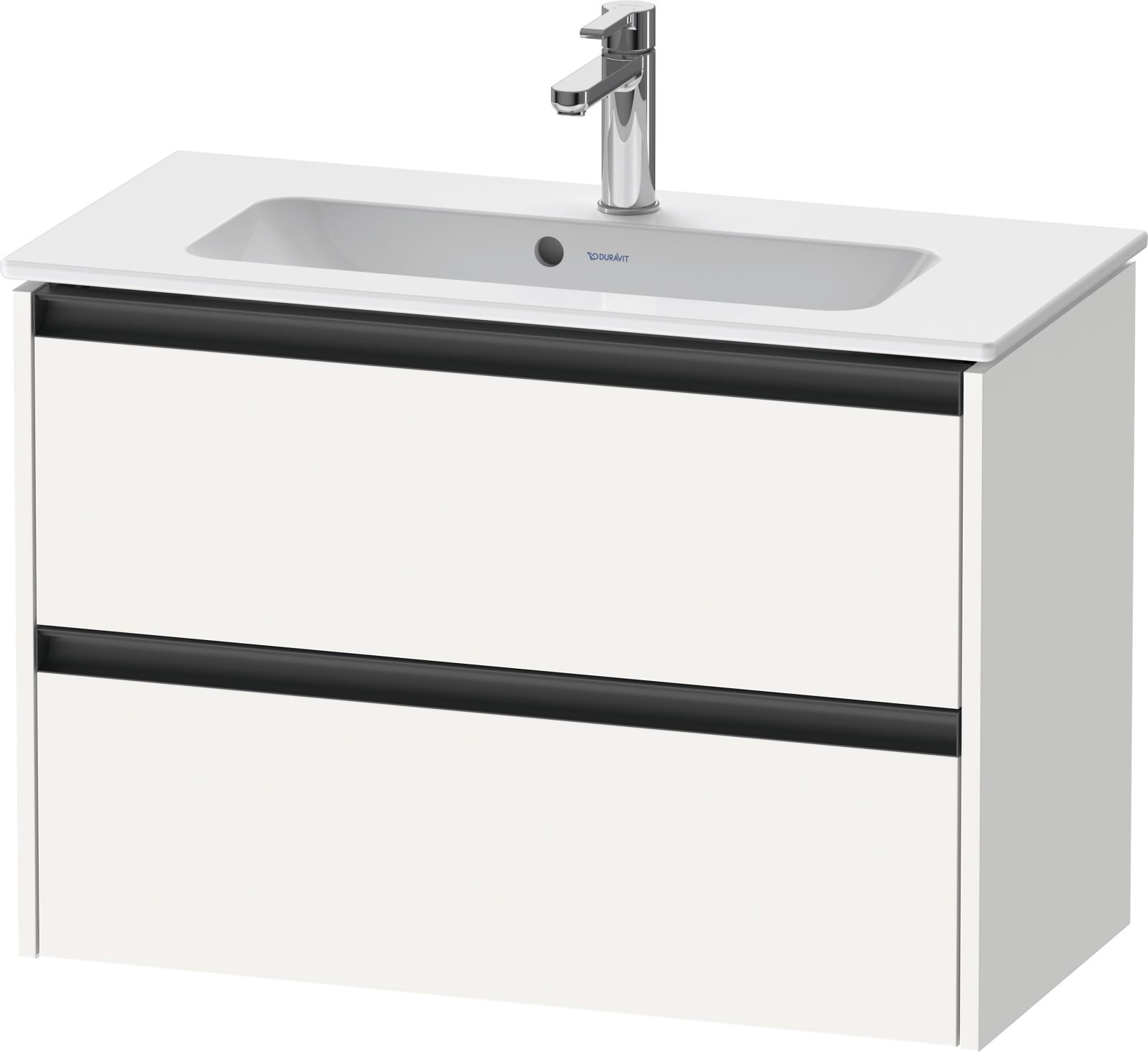 Duravit Ketho.2 Wastafelonderbouw hangend, compact, Wit Mat, rechthoekig, aantal kleine lades: 2 – K25256018180000