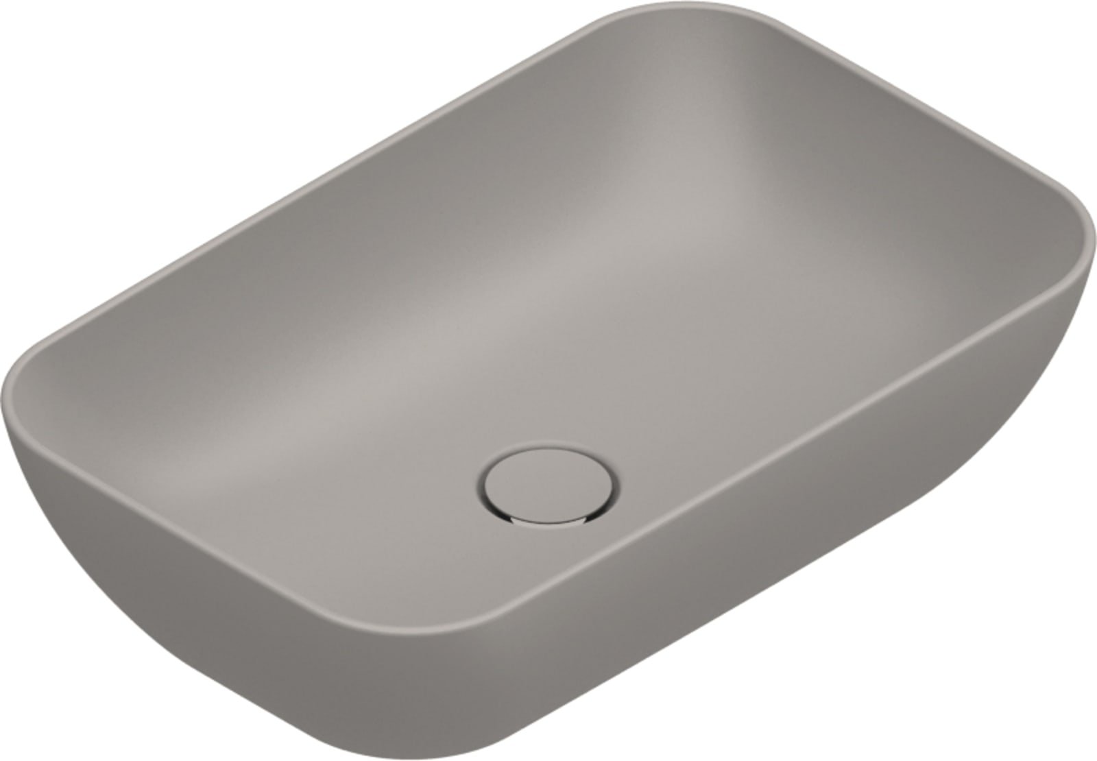 Catalano Elice waskom, antibacterieel, zonder overloop. 60x38 cm, h15 cm. Mat tortora