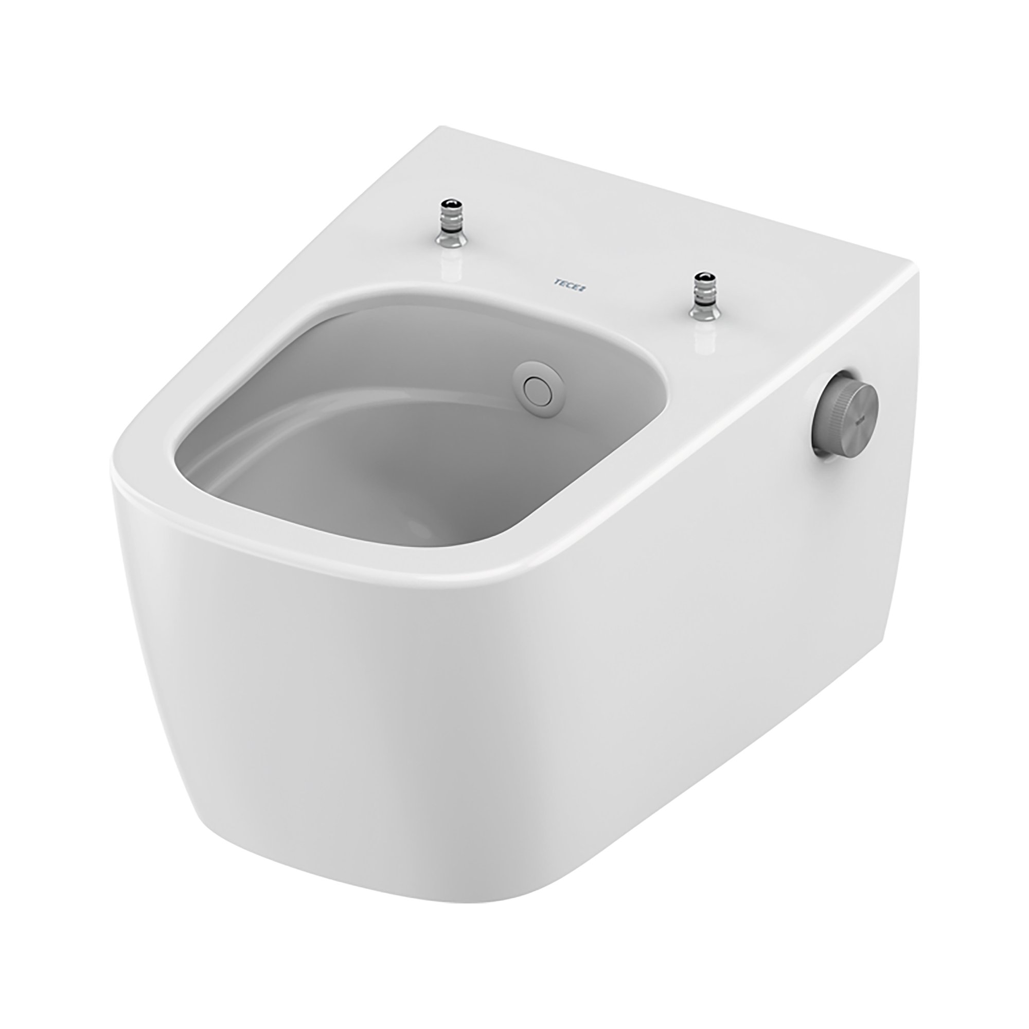 TECENEO HANGTOILET MET BIDET - MET BIDETKRAAN - WARM EN KOUD WATER - 54 CM - GLANZEND WIT