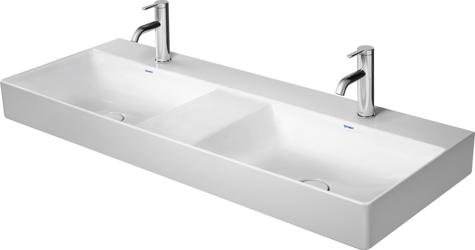 Duravit DuraSquare Wastafel 1200 mm Wit Hoogglans, kraanvlak, aantal kraangaten per wasplaats: 0, geslepen – 2353120079
