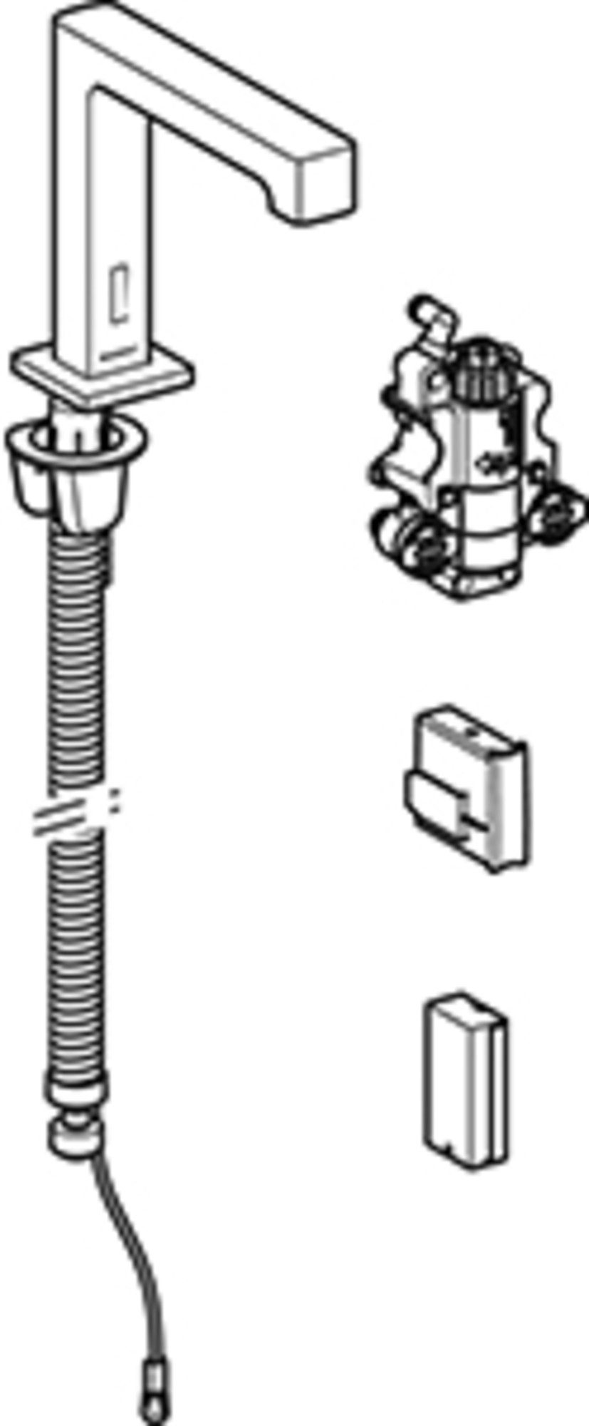 Geberit Brenta wastafelthermost.kr, batt, inb-functiebox:rvs look/geb.