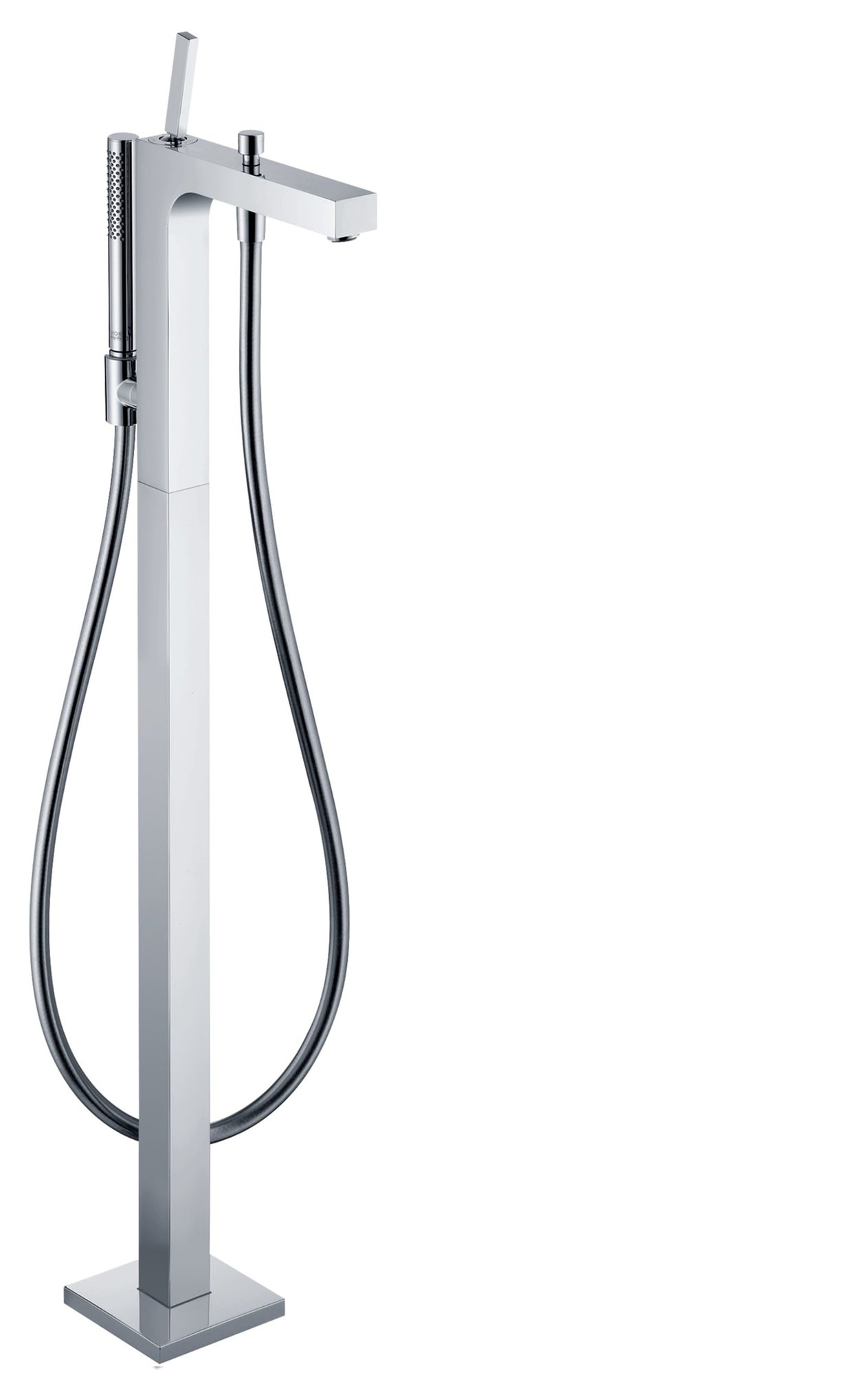 Hansgrohe AXOR Citterio, Badmengkraan, vrijstaand, eengreeps, 1-gats, met staafhanddouche, doucheslang, 200mm uitloop, vast, chroom