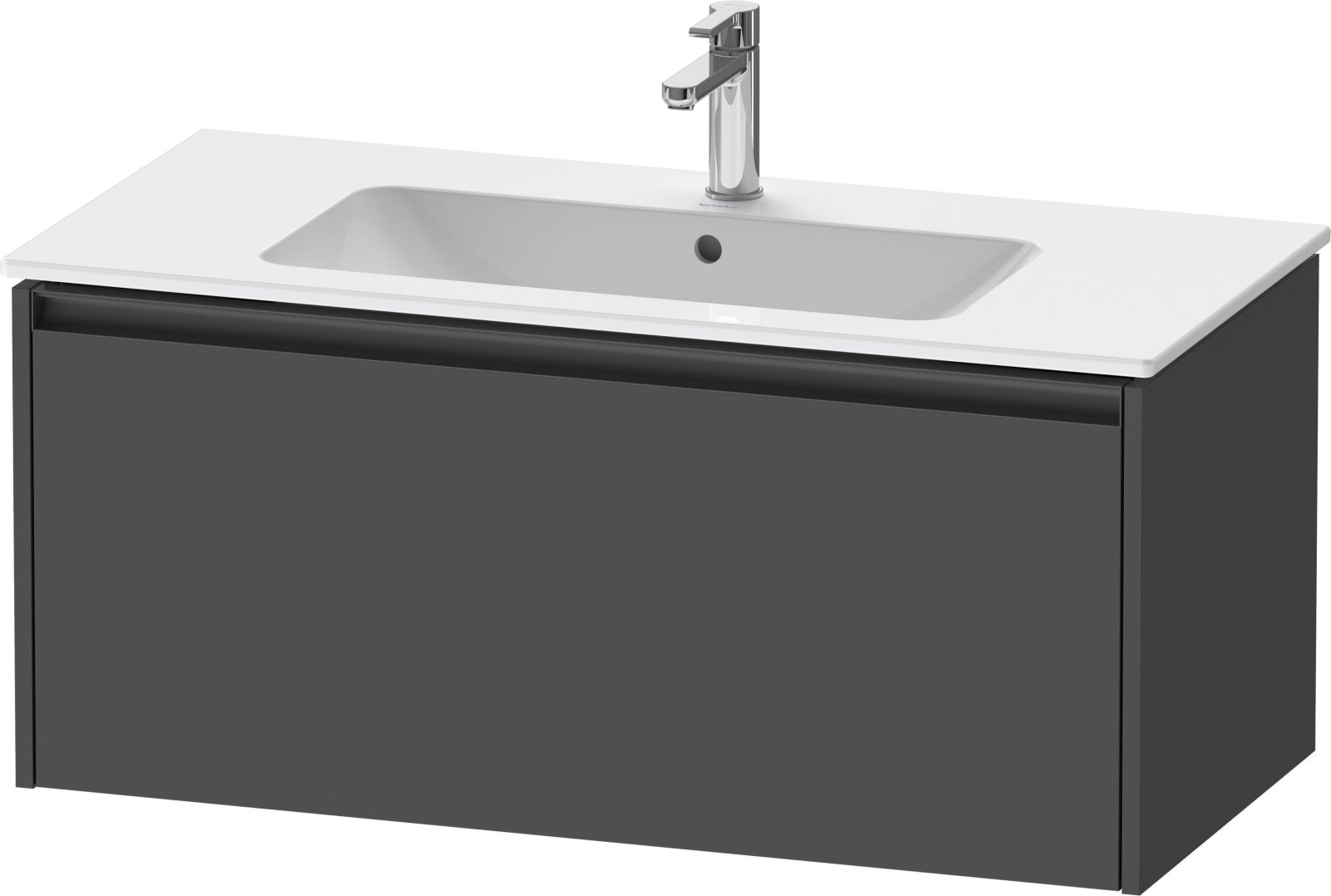 Duravit Ketho.2 Wastafelonderbouw hangend, Grafiet Mat, rechthoekig, aantal grote lades: 1 – K25064049490000