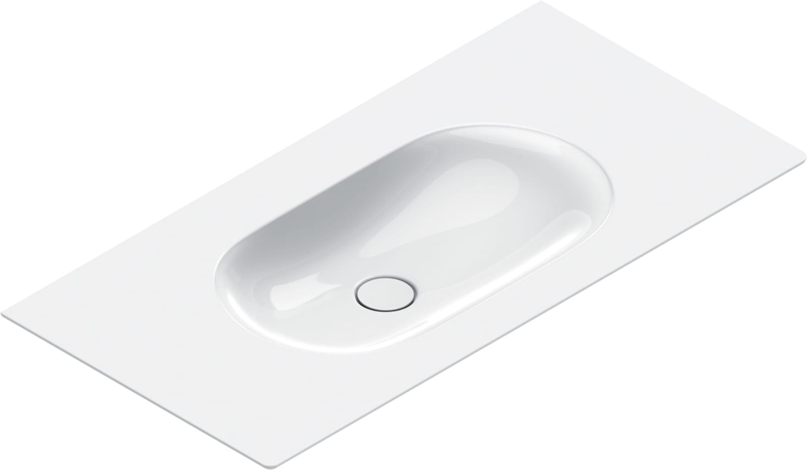 Catalano Sfera wastafel. Antibacterieel, voorzien voor 3 kraangaten, zonder overloop. 100x50 cm. Wit