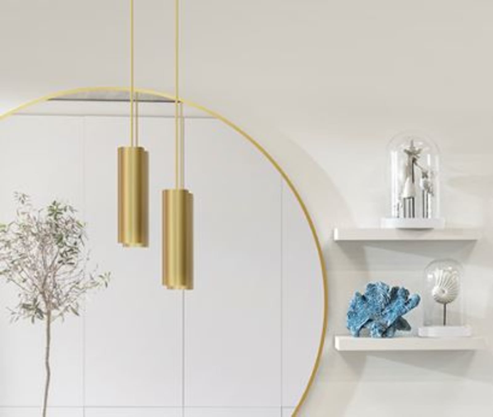 Detremmerie, Spiegel met frame, No Limit, rond, zonder verlichting, 600 x 600 x 20mm (BxHxD), goud aluminium
