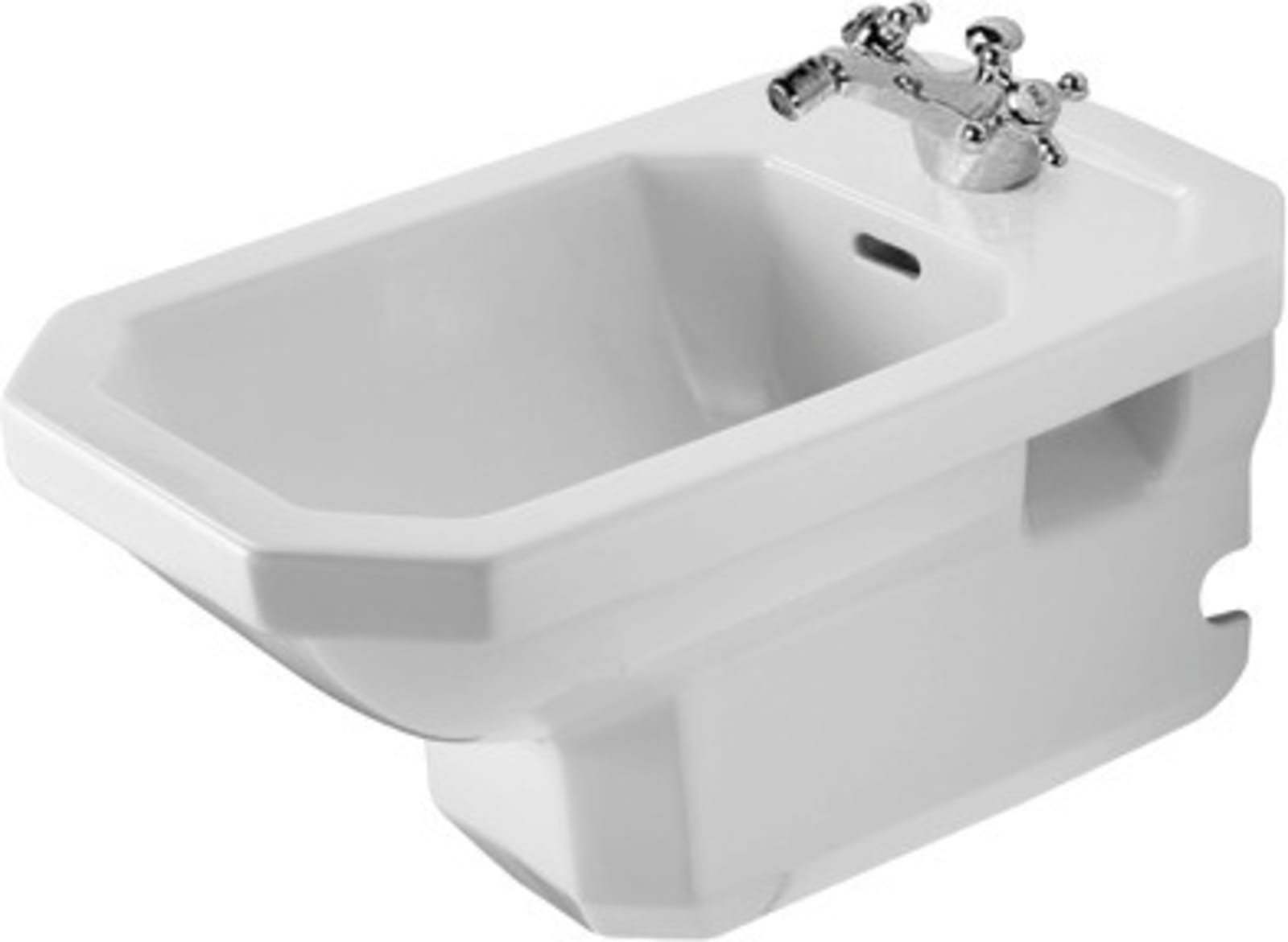 Duravit Serie 1930 Wandbidet, Wit Hoogglans, 585 mm, kraanvlak, aantal kraangaten per wasplaats: 1, overloop – 0266100000
