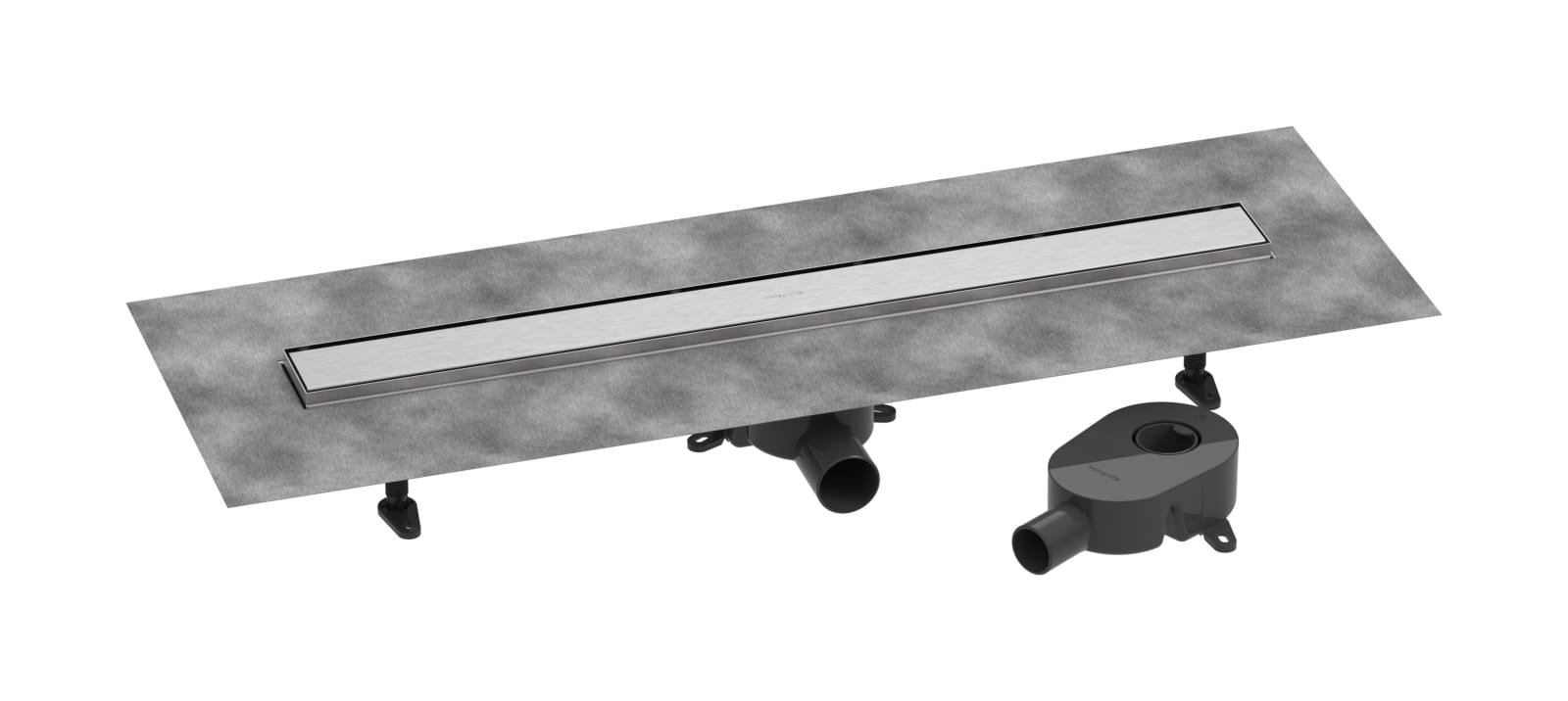 Hansgrohe RainDrain Go compl.set d.goot 800 betegelbaar standaard/vlakke instal Brushed Stainless Steel