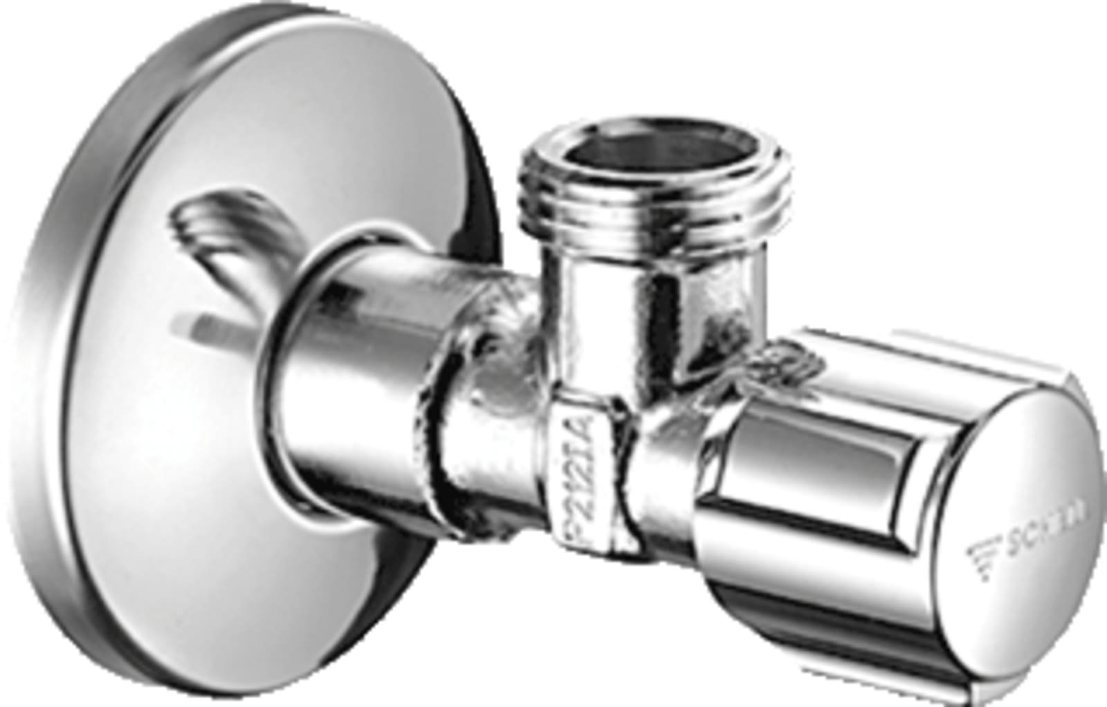 Schell stopkraan, haaks, handgreep, met afdekrozet, handgreep, 1/2", buitendraad, messing