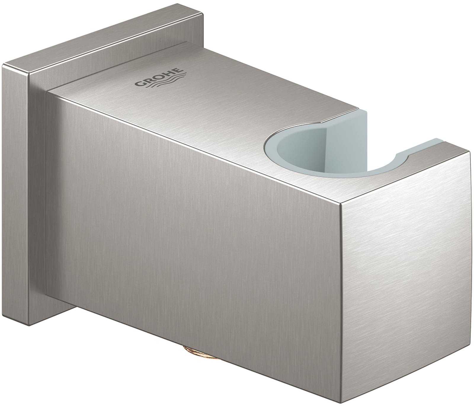 Grohe Euphoria Cube, Wandaansluitbocht, met houder, beveiligd tegen terugstroming, G1/2", metaal, supersteel