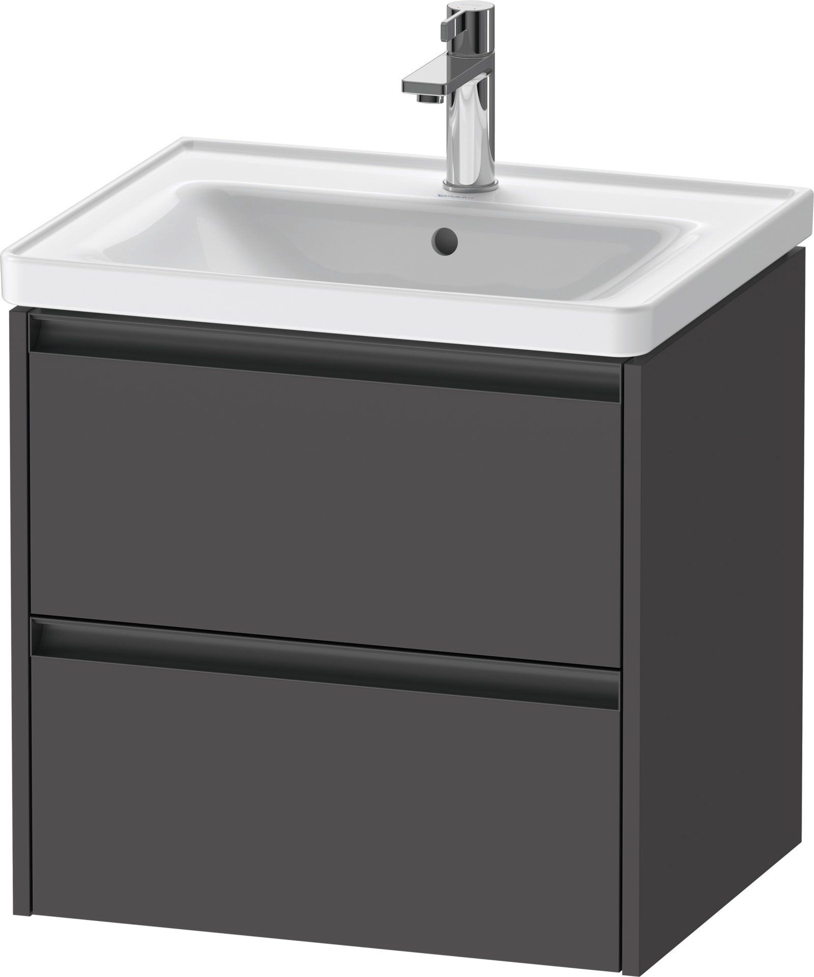 Duravit Ketho.2 Wastafelonderbouw hangend, Grafiet Mat, rechthoekig, aantal kleine lades: 2 – K25281049490000