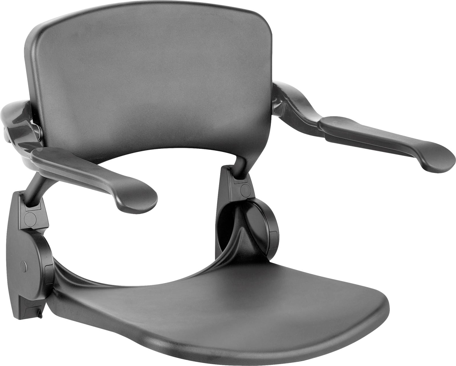 Linido douchezitting, wandbevestiging, kunststof, rug en armleuning, hxb 530x625mm, zitbreedte x diepte 450x405mm, grijs RAL7021