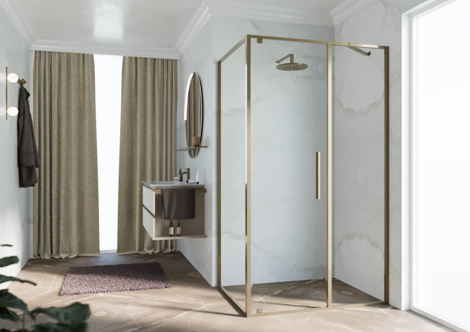 NOVELLINI RIGA F 77 VER.77,5-79CM HELDER GLAS BRUSHED BRONZE