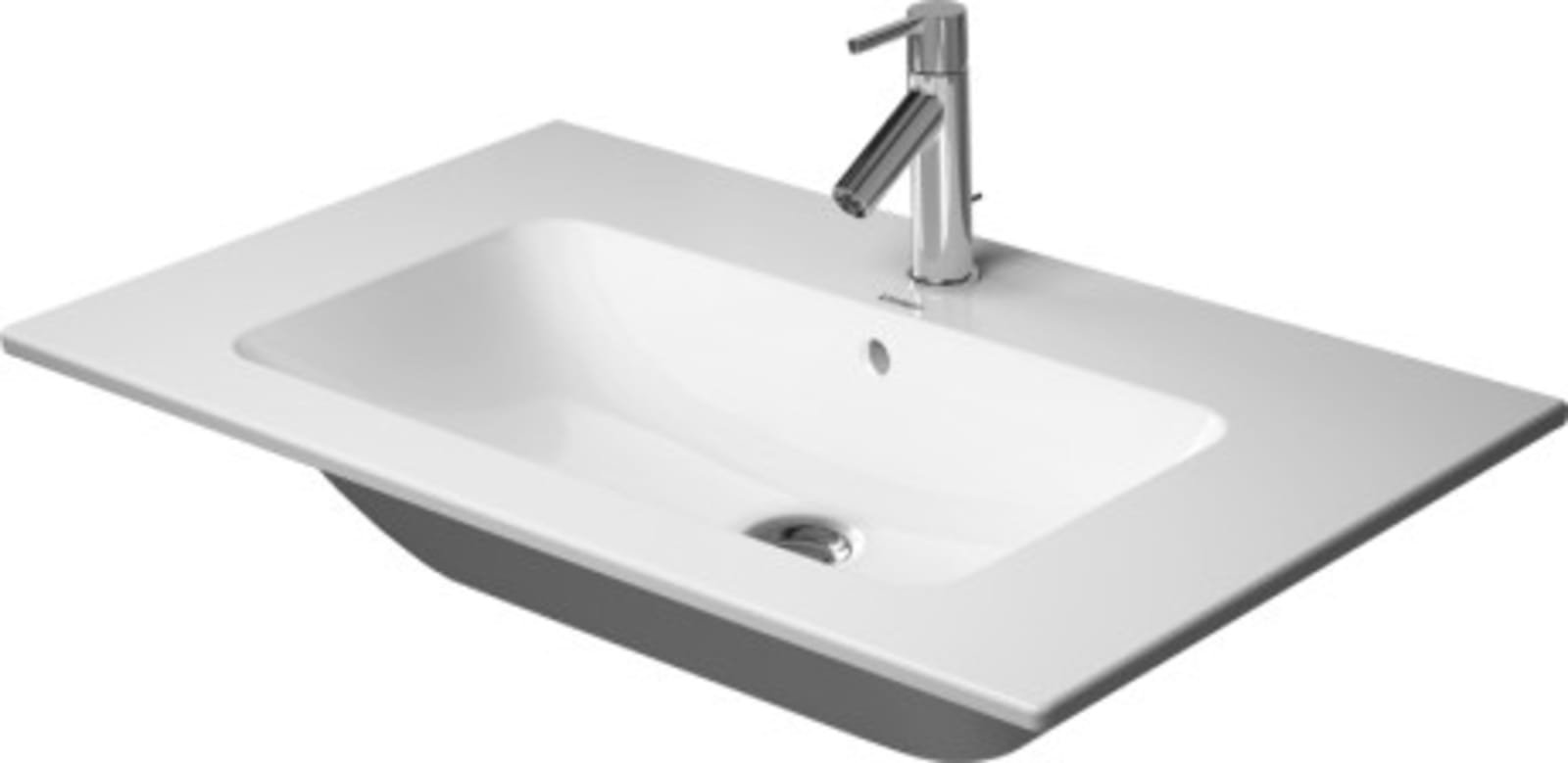 Duravit meubelwastafel 83cm met overloop, 1 kraangat doorgestoken wit