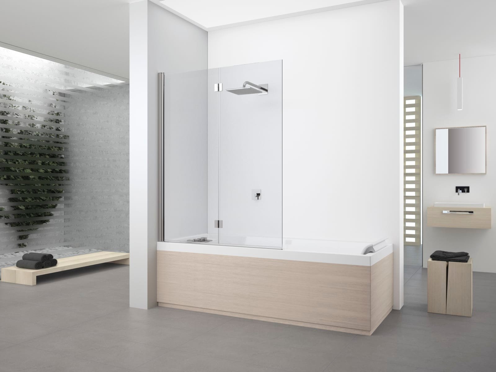 Novellini Young 2.0 1BSV, Badklapwand, 2-delig, recht, spatscherm, 1500 x 1200mm (HxB), profiel mat chroom, 6mm glas helder