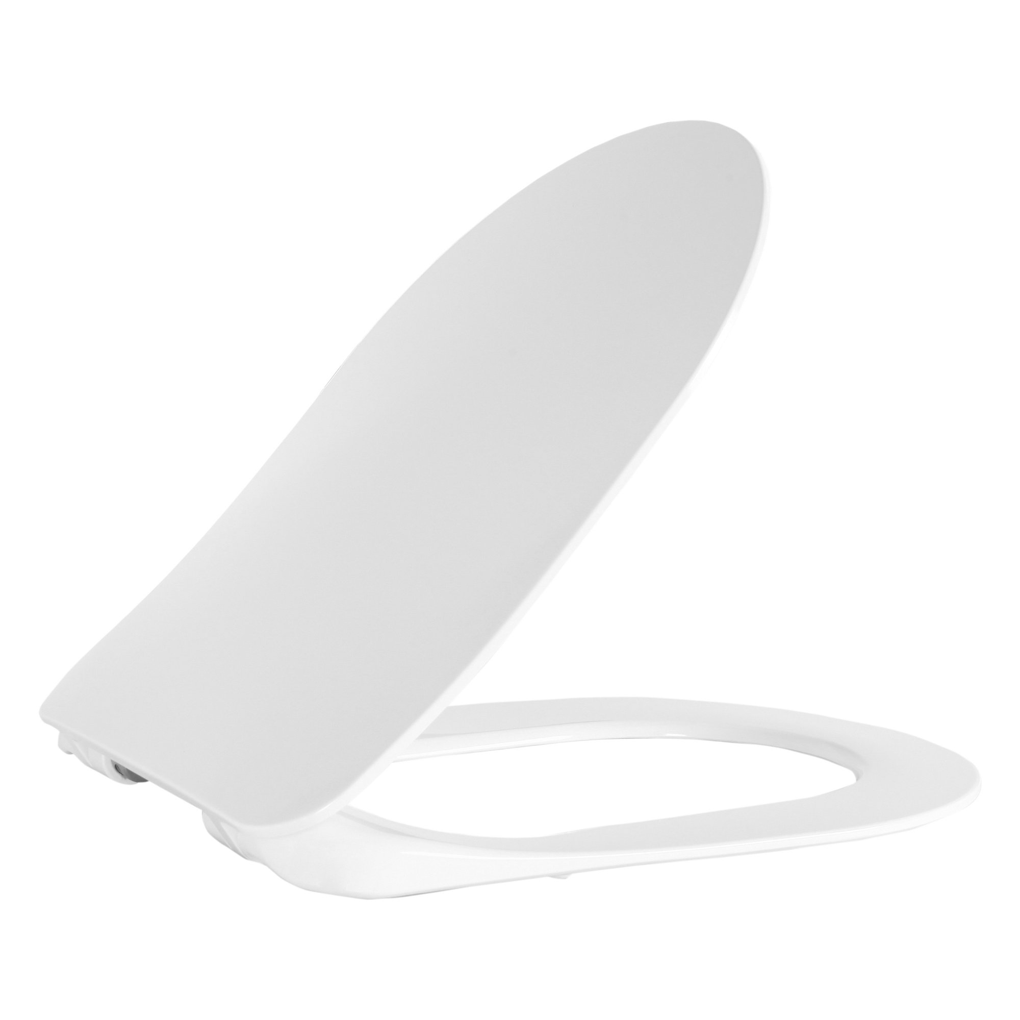 CREAVIT NORA WC-ZITTING - D-MODEL - SLIM DESIGN - SOFT CLOSE - QUICK RELEASE - DUROPLAST - RVS SCHARNIEREN - GLANZEND WIT