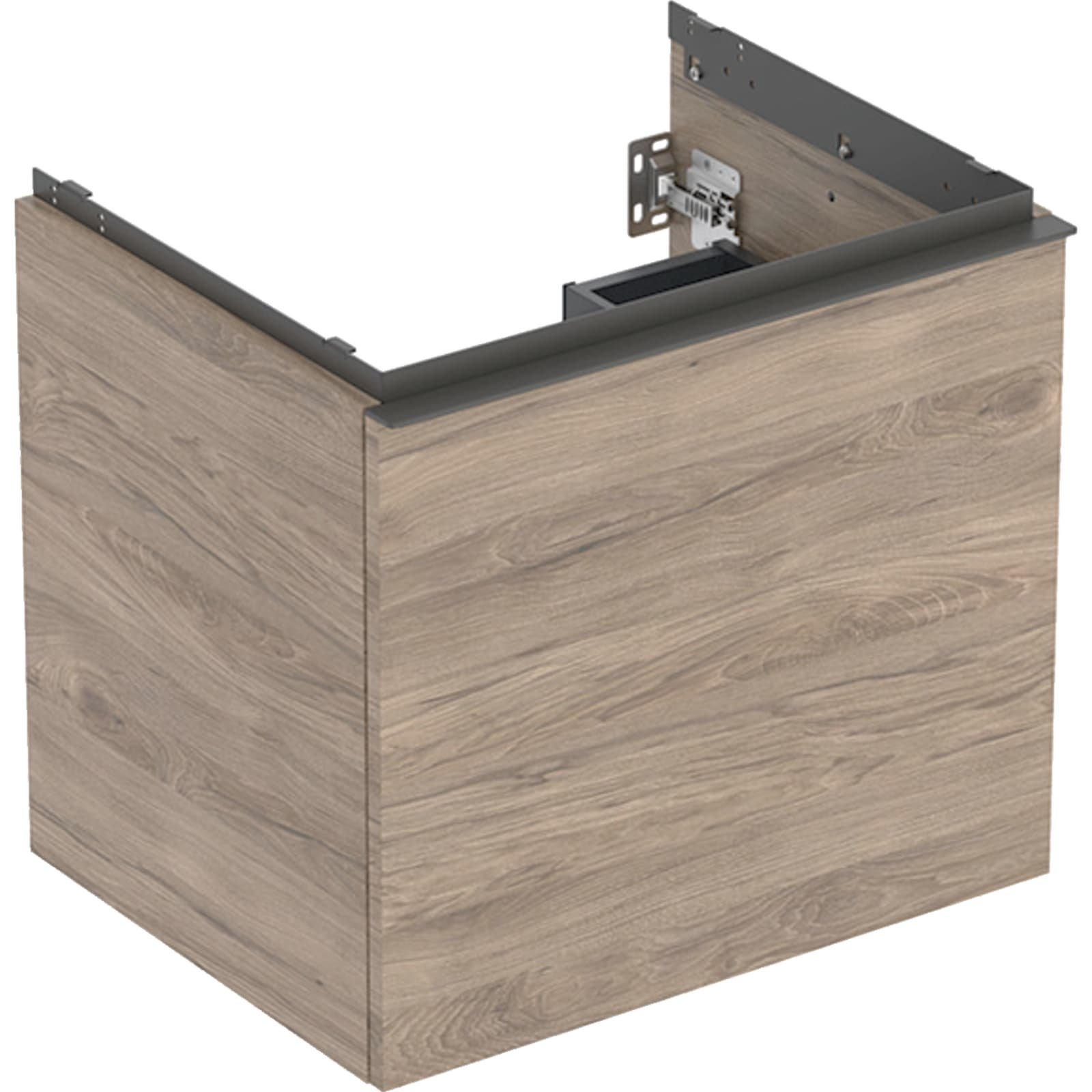 Geberit Acanto wastafelonderkast 1 lade 1 binnenlade B60 Noten hickory