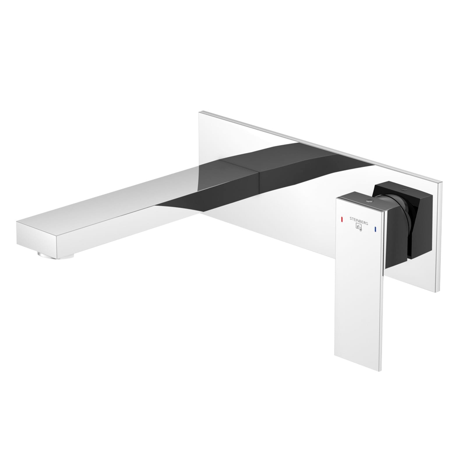 Steinberg ééngreeps wastafelmengkraan met gekleurde huls, wandmontage, uitloop 175 mm (Inbouwset 010 1800 3 apart bestellen) chroom (1200475387) thumbnail 2