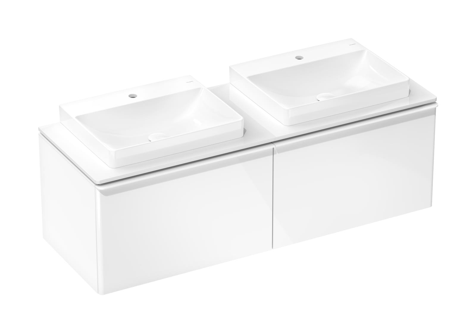 Hansgrohe Xelu Q meubel High Gloss White 1560/550 met 2 lades consoles met countertop inbouw wastafel geslepen (1200771395)