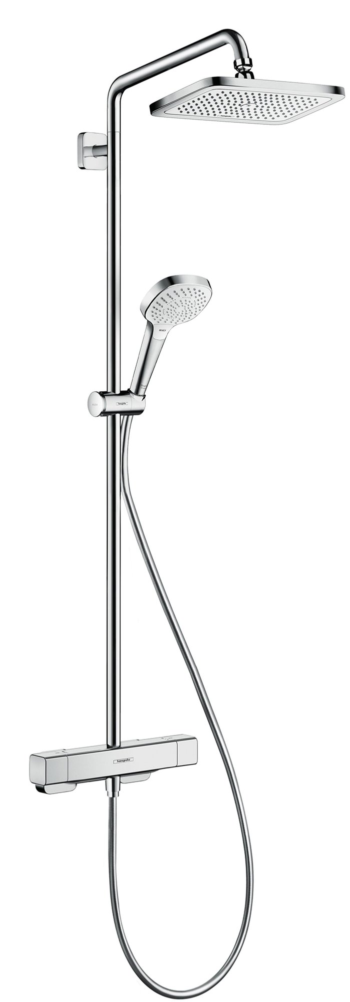 Hansgrohe Croma E, Doucheset met thermostaat, 280mm hoofddouche, doucheslang, handdouche, 1jet, EcoSmart, chroom