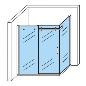 ALONI DOUCHECABINE - SCHUIFDEUR EN ZIJWAND - 900 X 1600 X1950 MM - CHROOM - HELDER GLAS thumbnail 3
