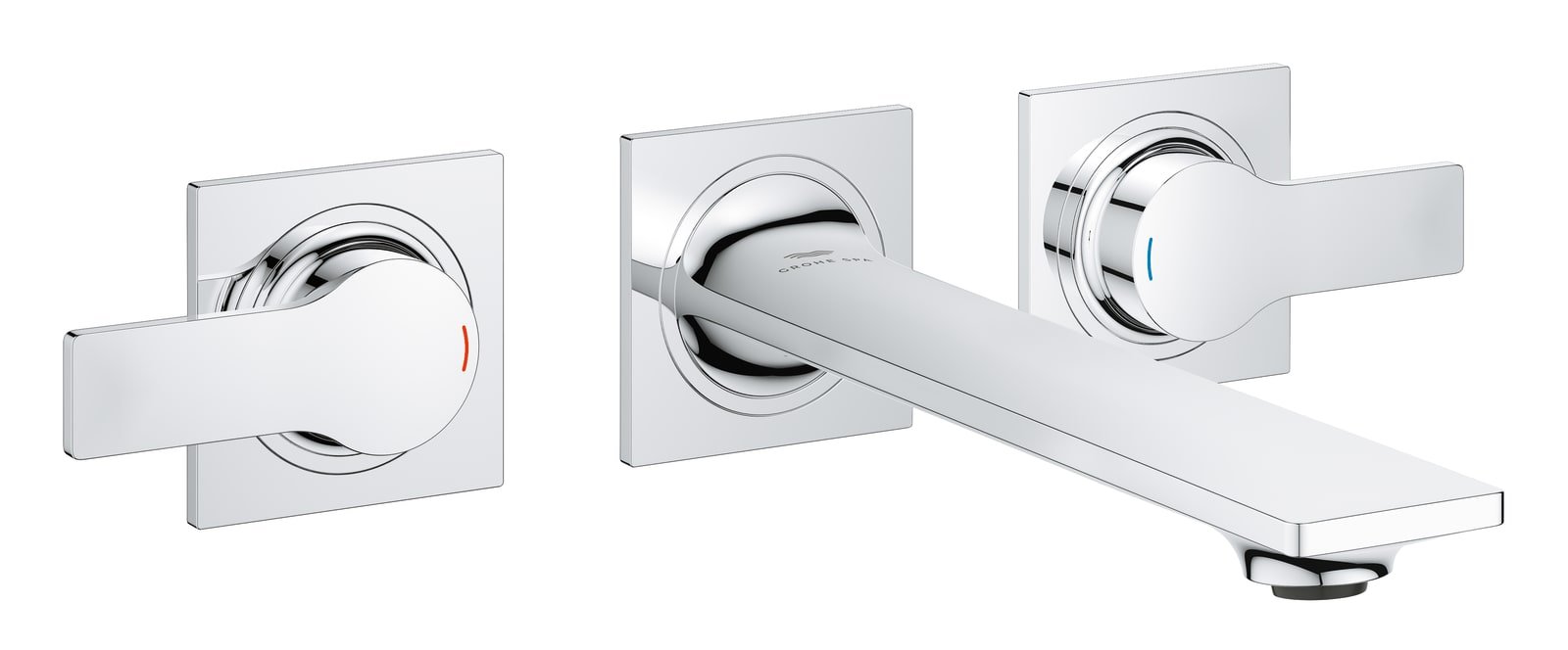 Grohe Allure m-size 3-gats wastafelmengkraan wand, chroom. Let op: alleen te gebruiken met: 29 025