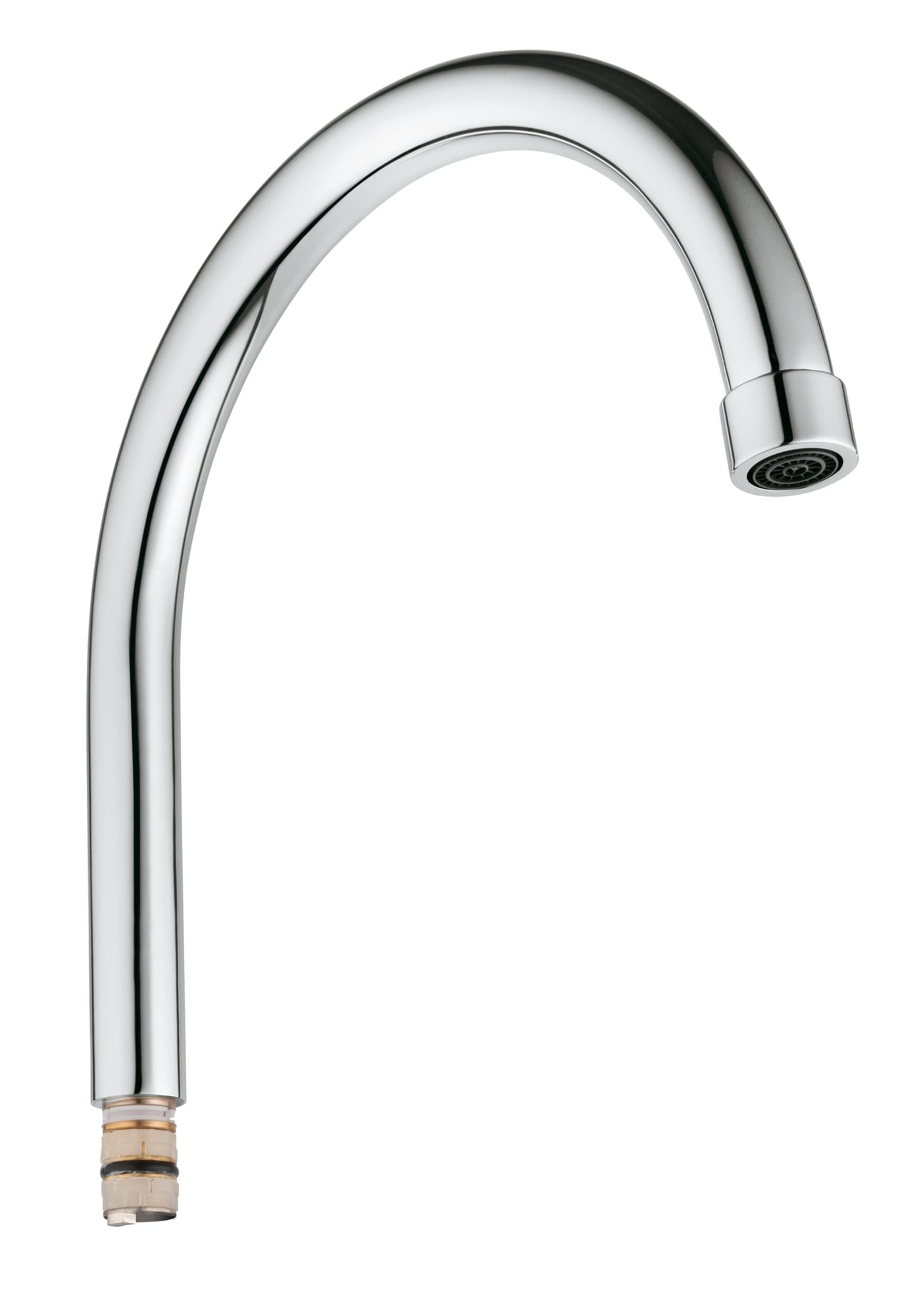 Grohe Concetto, Buisuitloop sanitairkraan, met mousseur, 224mm voorsprong J-uitloop, draaibaar, chroom (voor 32661)