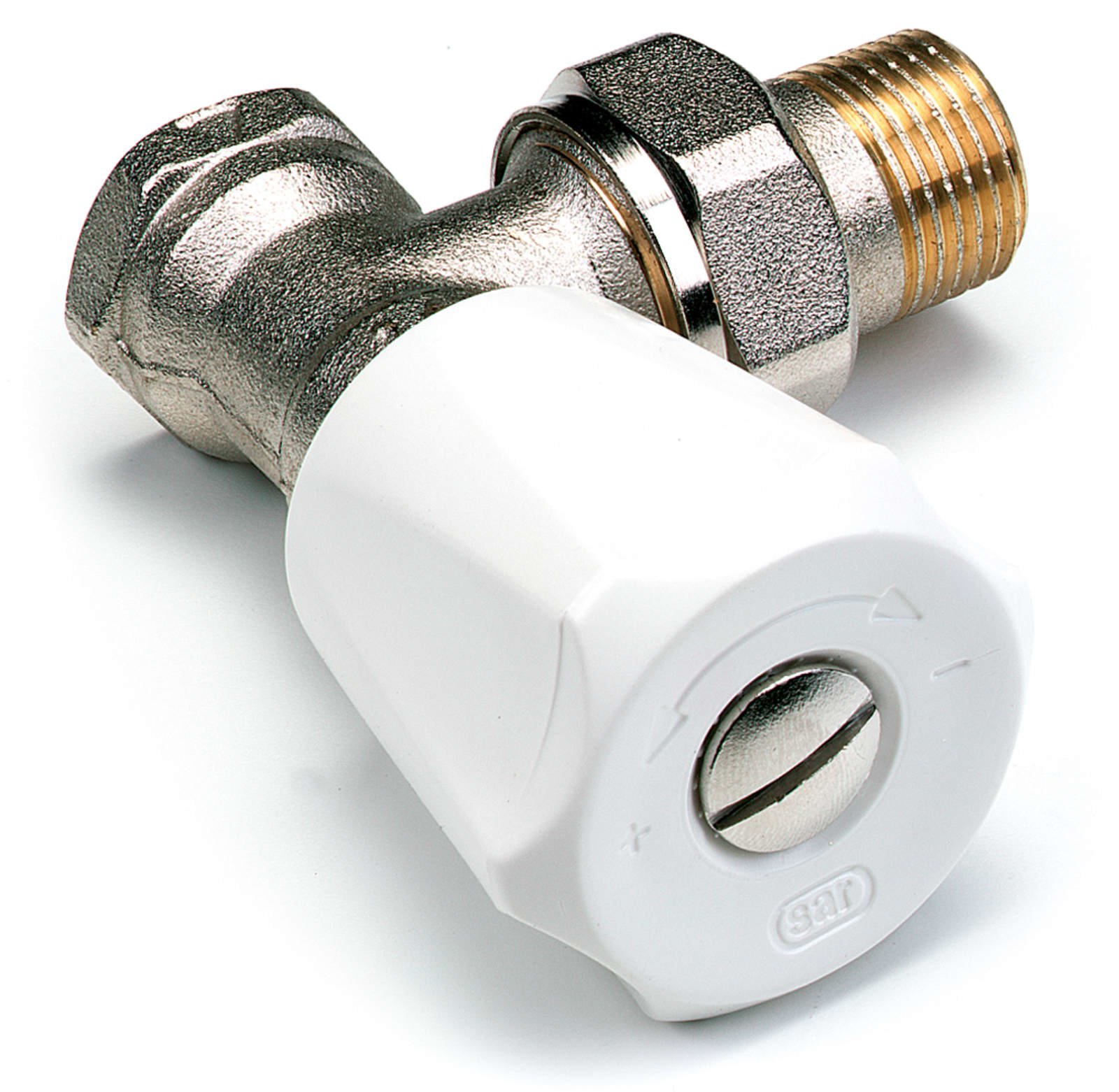 Comap Euro-SAR handbediende radiatorkraan type 408. 1" Haaks M28. Niet thermostatiseerbaar