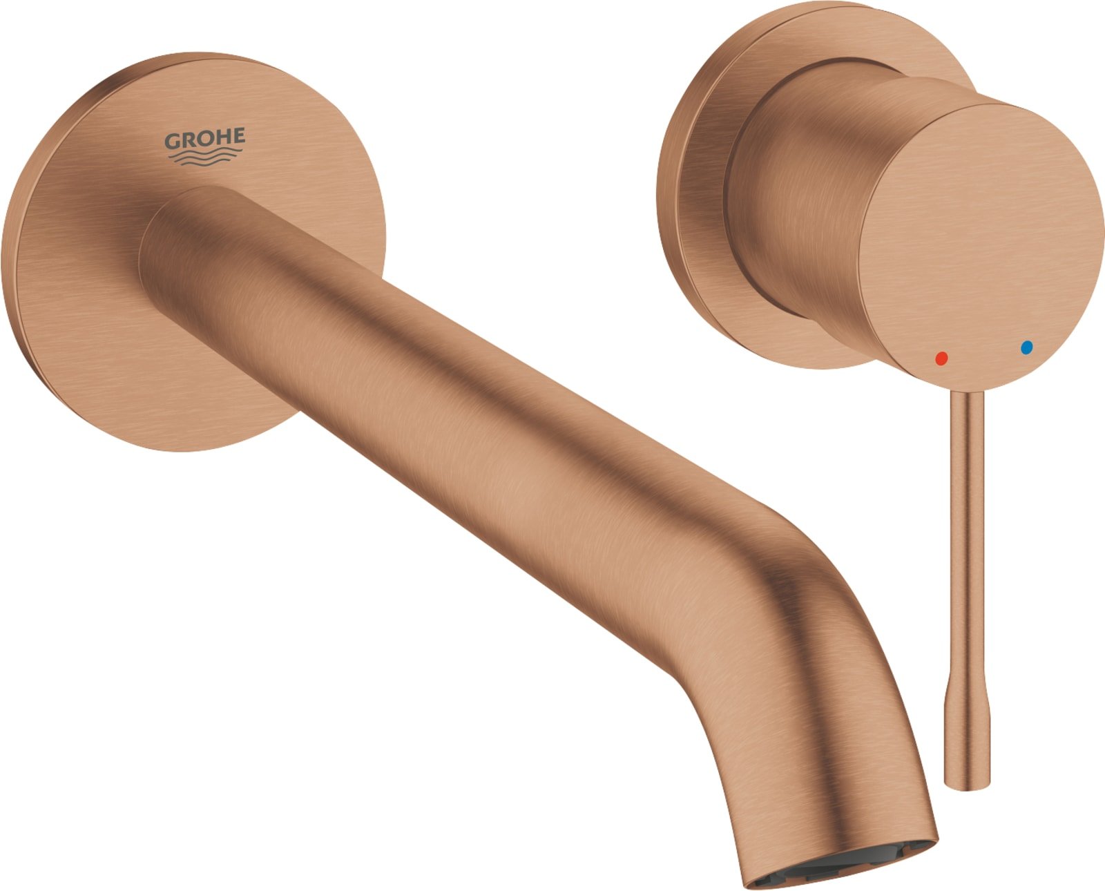 Grohe Essence New, Inbouwmengkraan afbouwdeel, L-size, wand, eengreeps, 2-gats, G1/2", 230mm uitloop, vast, warm sunset geborsteld